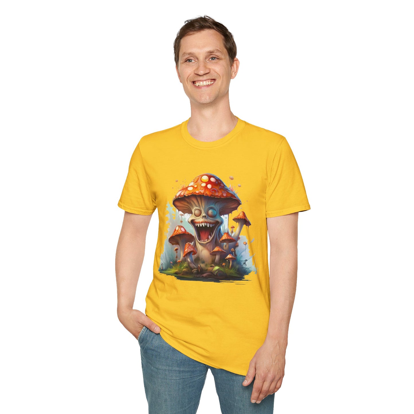 Mashroom Short Sleeve Tee Unisex Funny Mashroom Shirt With Fungus Graphic Gildan Softstyle 64000