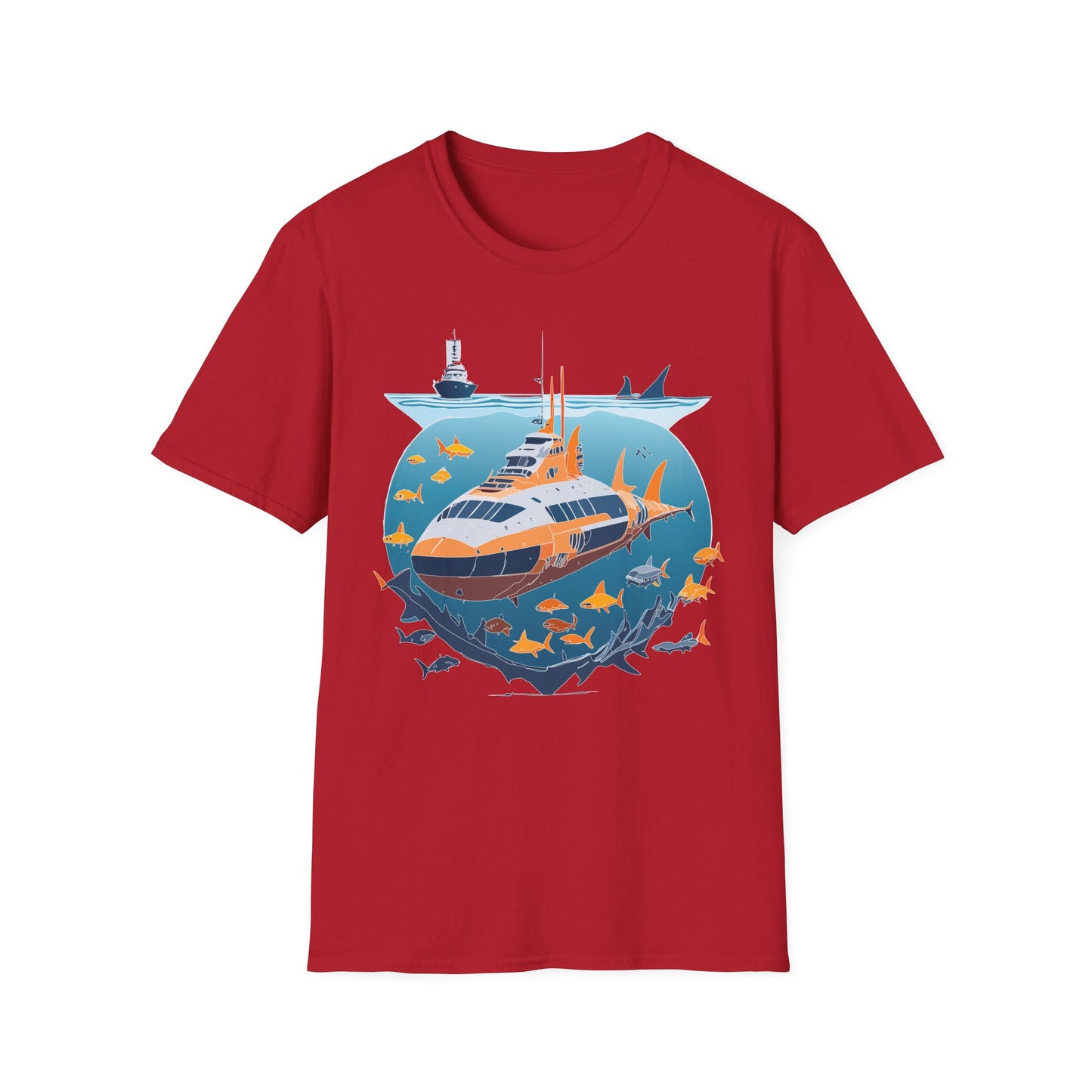Ocean Tee Shirt, Ocean Shirt, Shirt with Ocean, U boat Tees, Shirt with U-Boat