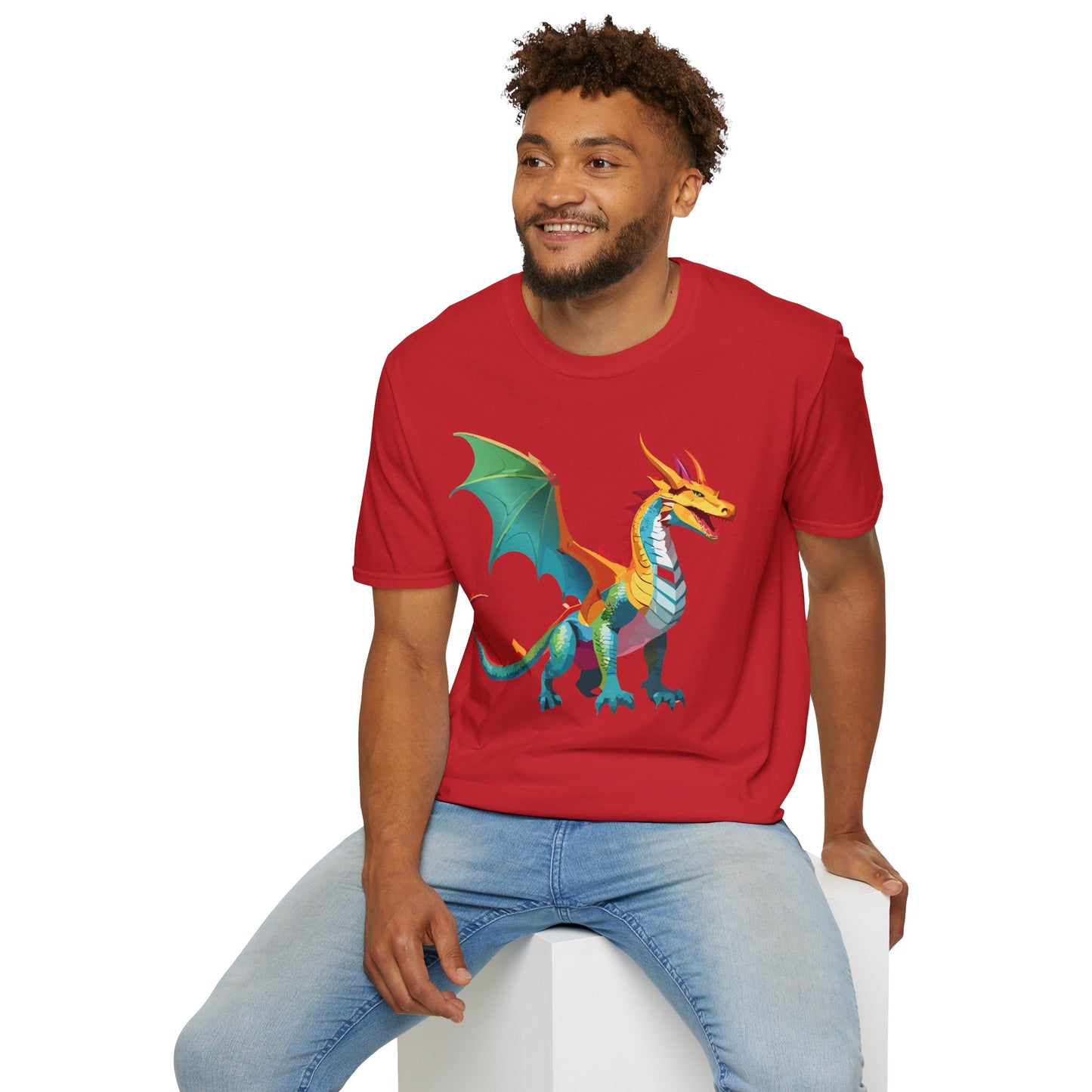 Dragon T Shirt Unisex Animal Design Tee Softstyle Gildan 64000 100 Percent Ring Spun Cotton