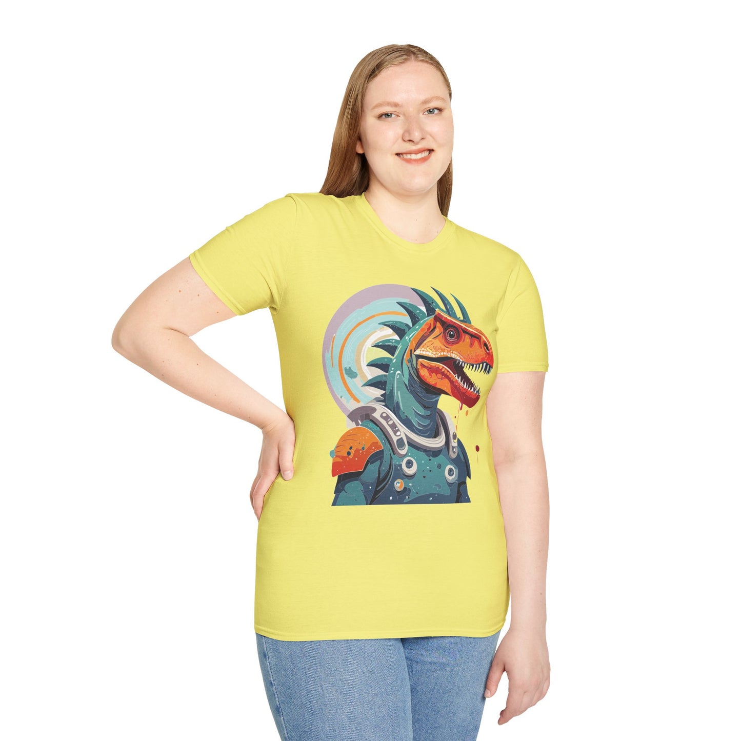 Unisex Gildan Softstyle 64000 Alien T Shirt With Cosmos Space Alien Art Graphic Tee
