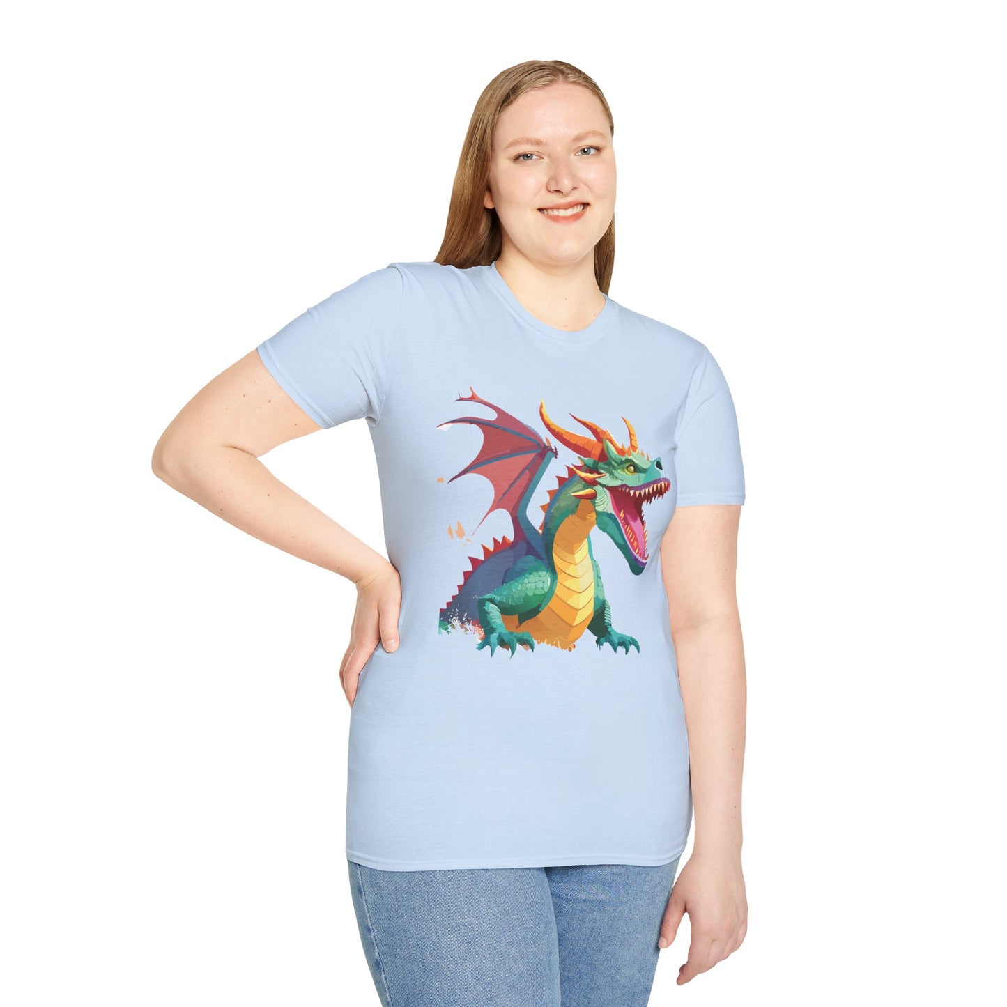 Dragon Graphic T Shirt Unisex Softstyle Cotton Tee Dragon Art Shirt For Men Women
