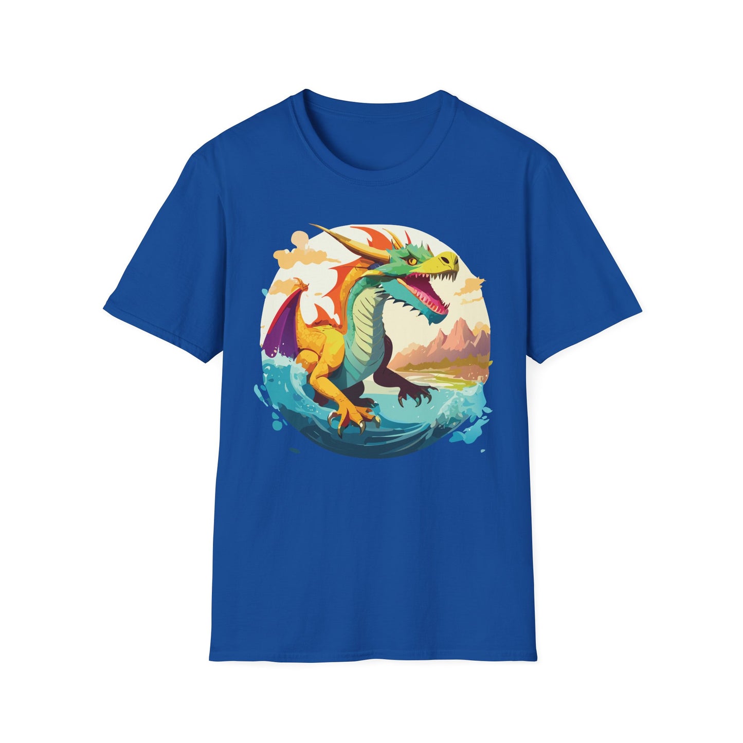 Dragon T Shirt Unisex Animal Print Dragon Shirt Gildan Softstyle Cotton Tee 64000