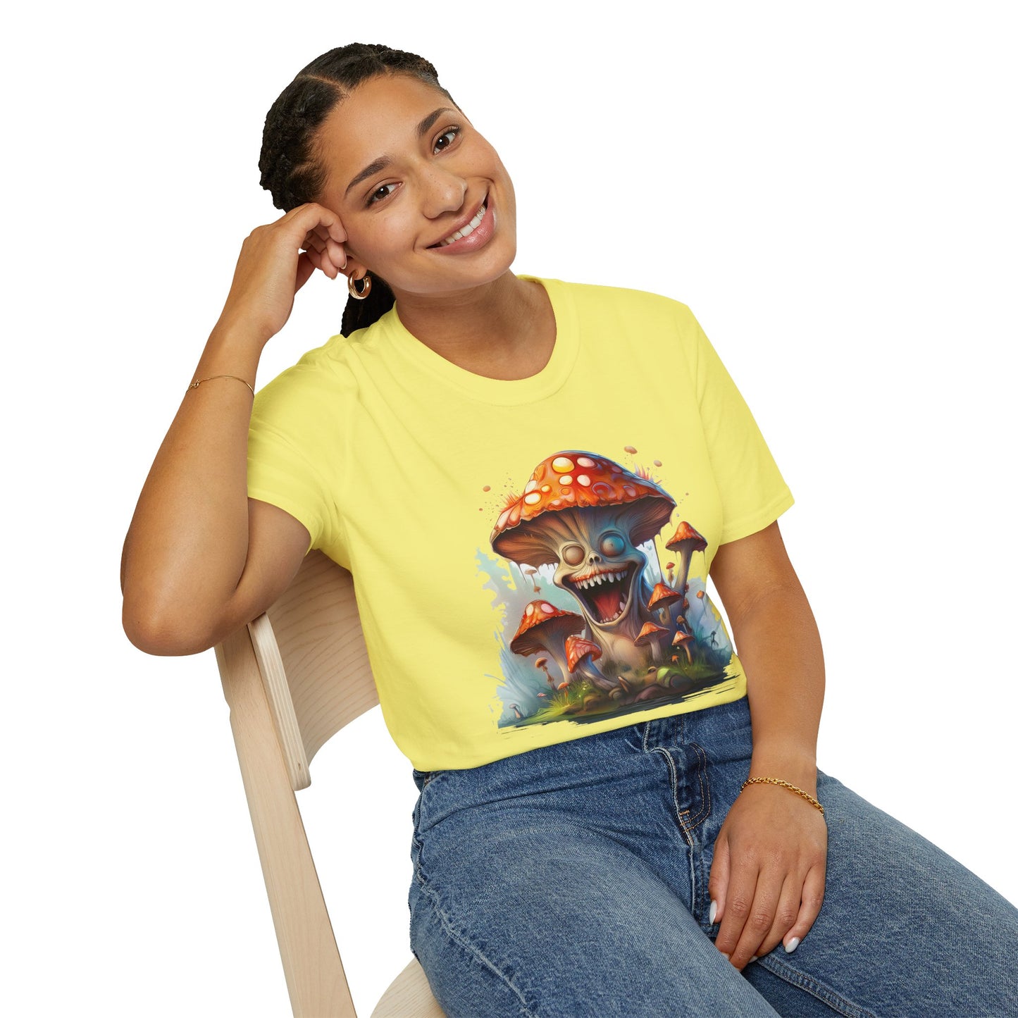 Mashroom Short Sleeve Tee Unisex Funny Mashroom Shirt With Fungus Graphic Gildan Softstyle 64000