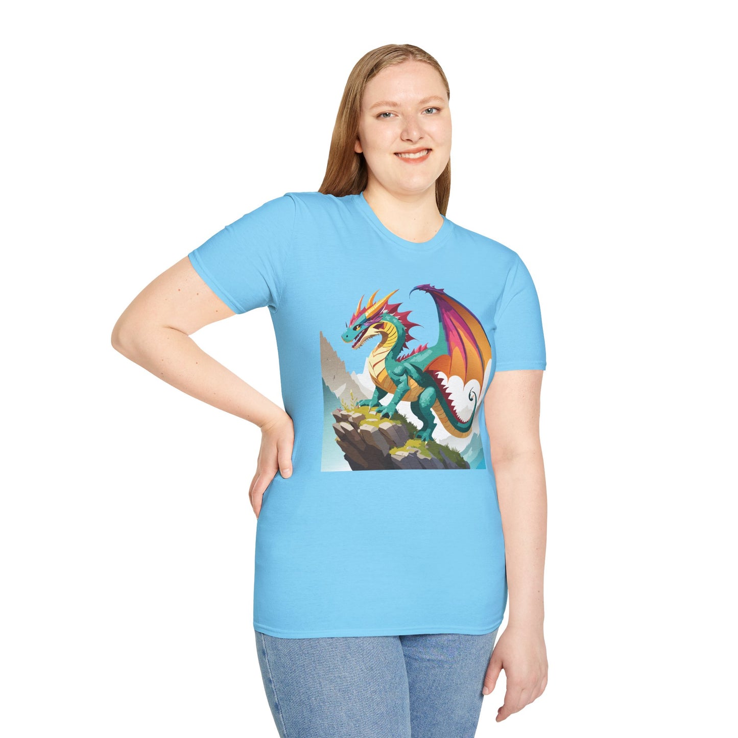 Dragon T Shirt Unisex Dragon Shirt With Animal Art Design Softstyle Cotton Tee Shirt