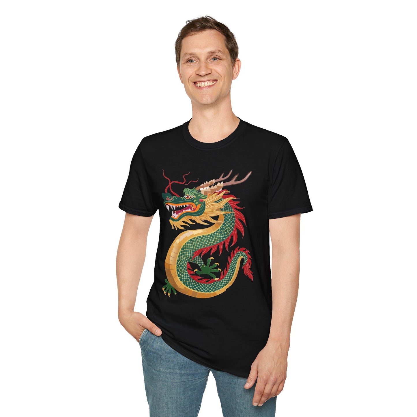 Dragon T Shirt Unisex Dragon Shirt With Animal Art Design Gildan Softstyle 64000 Tee