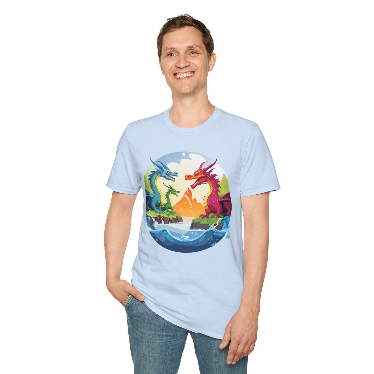 Dragon T Shirt Unisex Dragon Tee 100 Percent Ring Spun Cotton Softstyle Comfort Fit