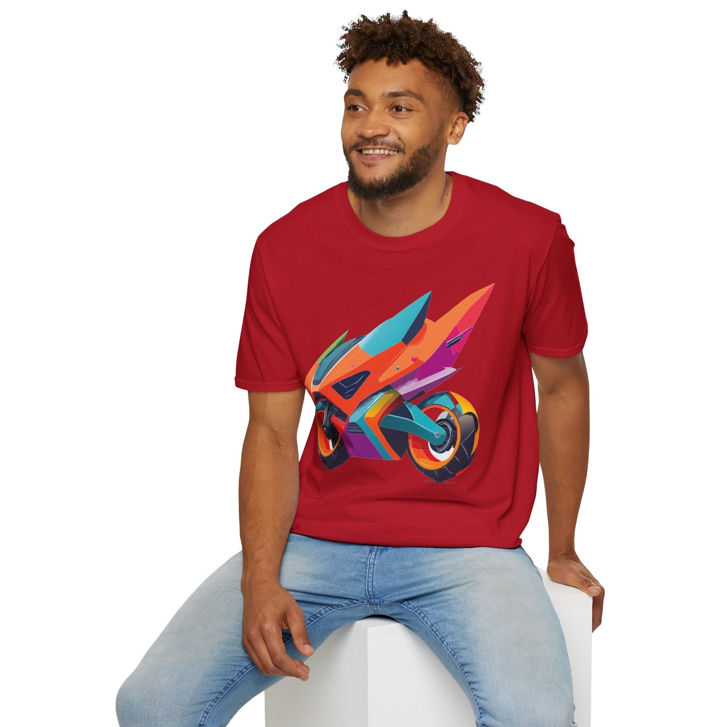 Unisex Bike T Shirt Moto Shirt Motorcycle MTB T Shirt 100 Percent Cotton Softstyle