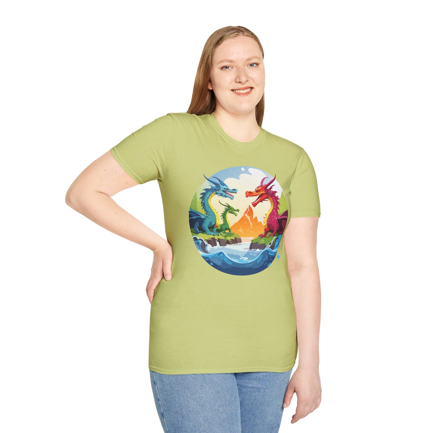 Dragon T Shirt Unisex Dragon Tee 100 Percent Ring Spun Cotton Softstyle Comfort Fit