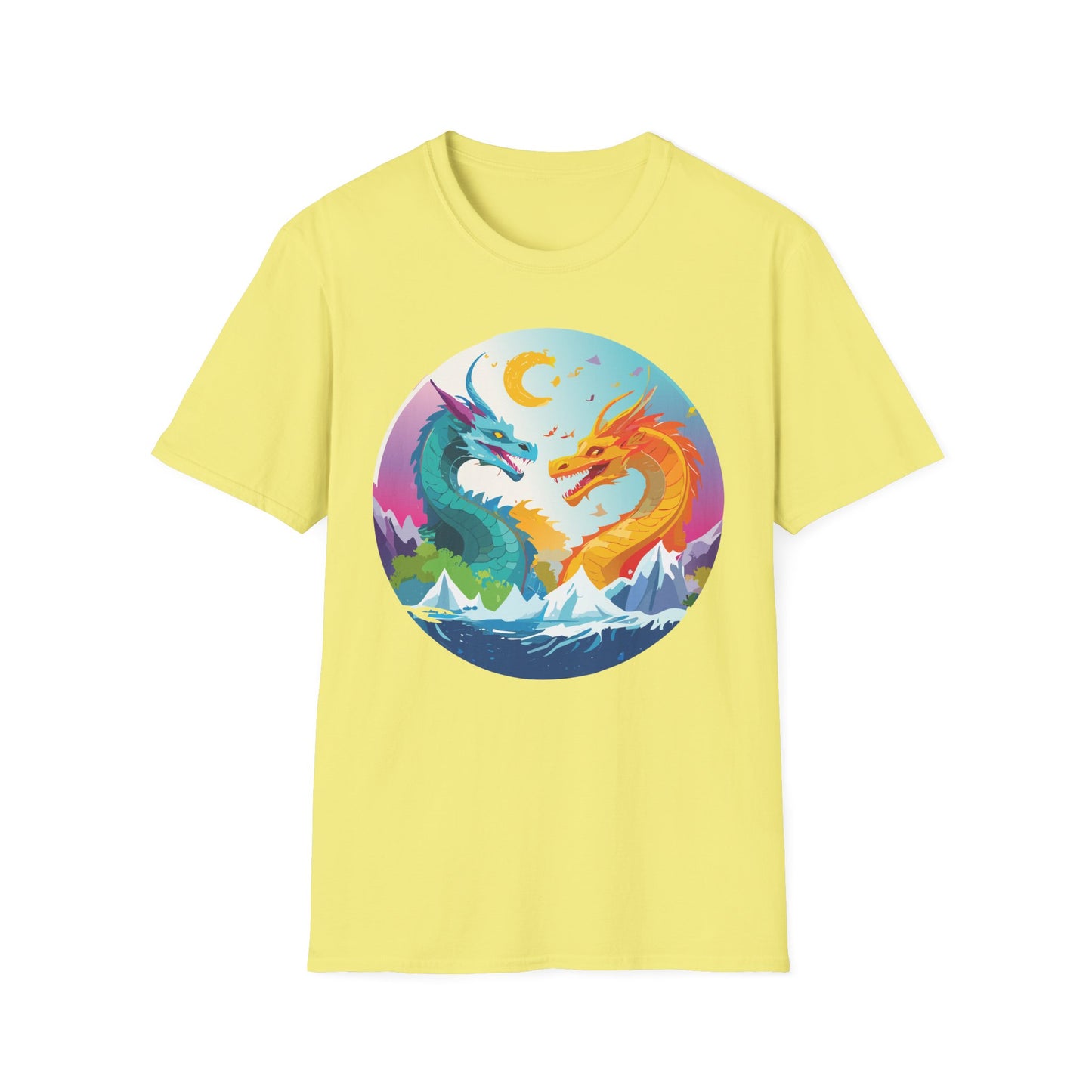 Dragon T Shirt Unisex Gildan Softstyle 64000 Tee Dragon Artwork Animal Print Shirt