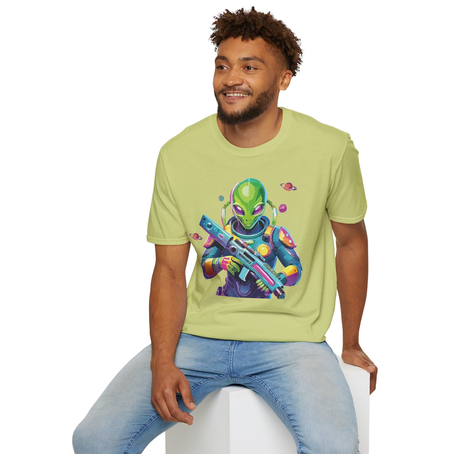 Alien Cosmos T Shirt Unisex Gildan Softstyle 64000 Art Design Tee For Everyday Comfort