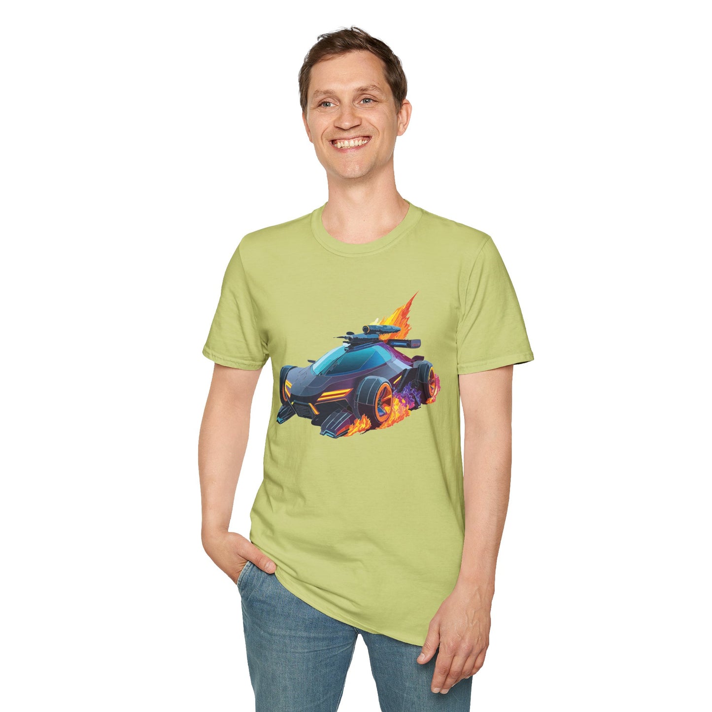 Unisex Car T Shirt Hot Wheels Cars Shirt 100 Percent Ring Spun Cotton Gildan Softstyle Tee