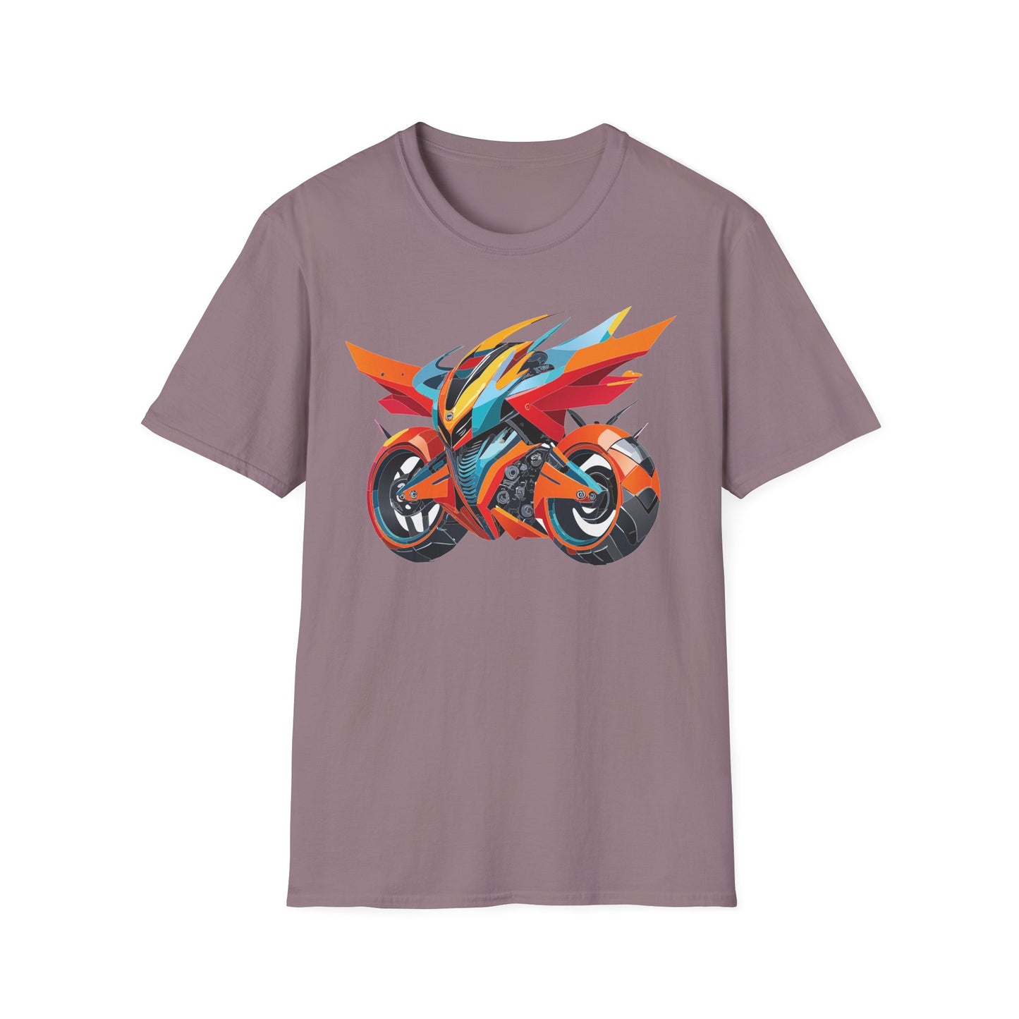 Unisex Bike T Shirt With Motorcycle Art Design Graphic Tee Softstyle 64000 Cotton