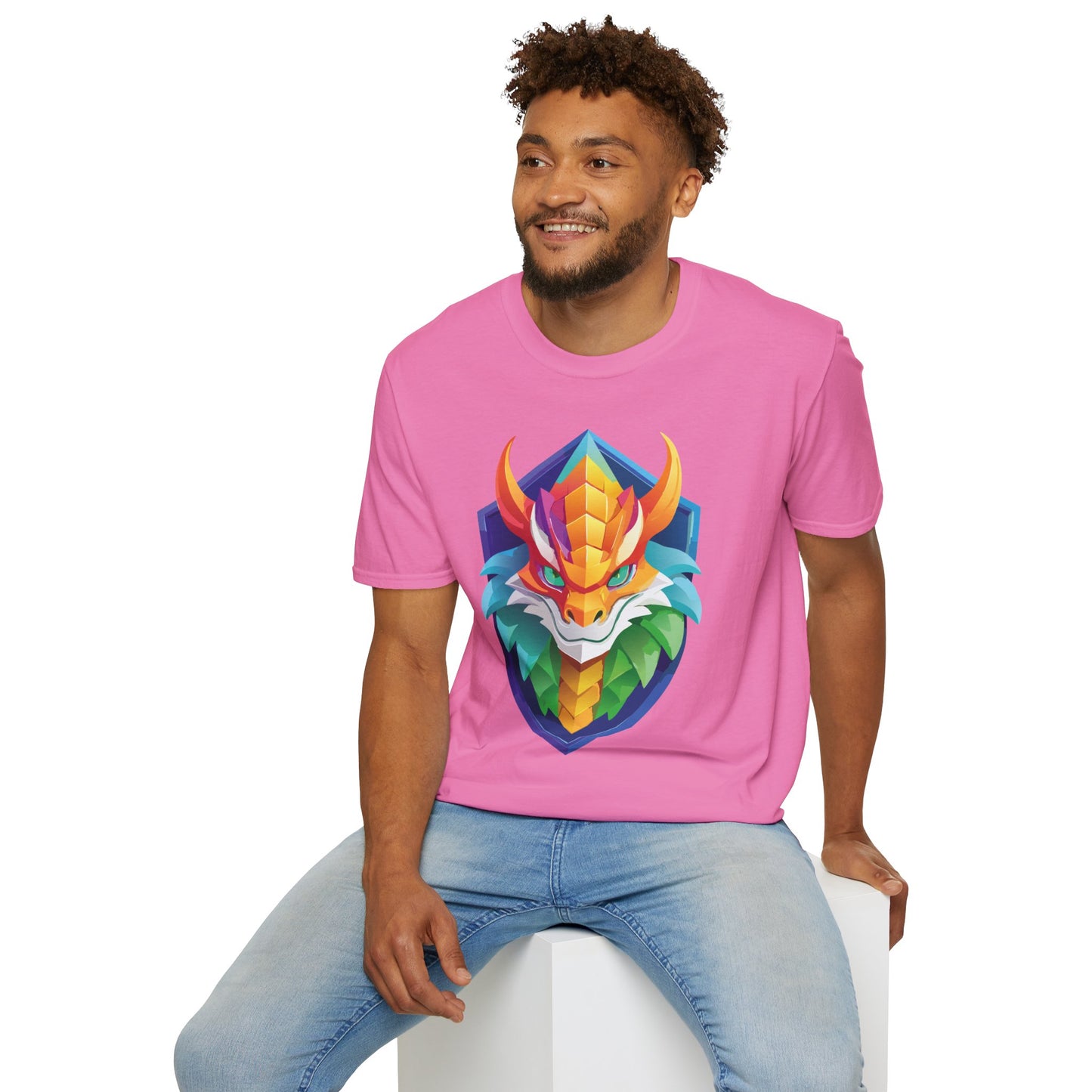 Unisex Dragon T Shirt Softstyle 64000 100 Percent Ring Spun Cotton Comfortable Tee