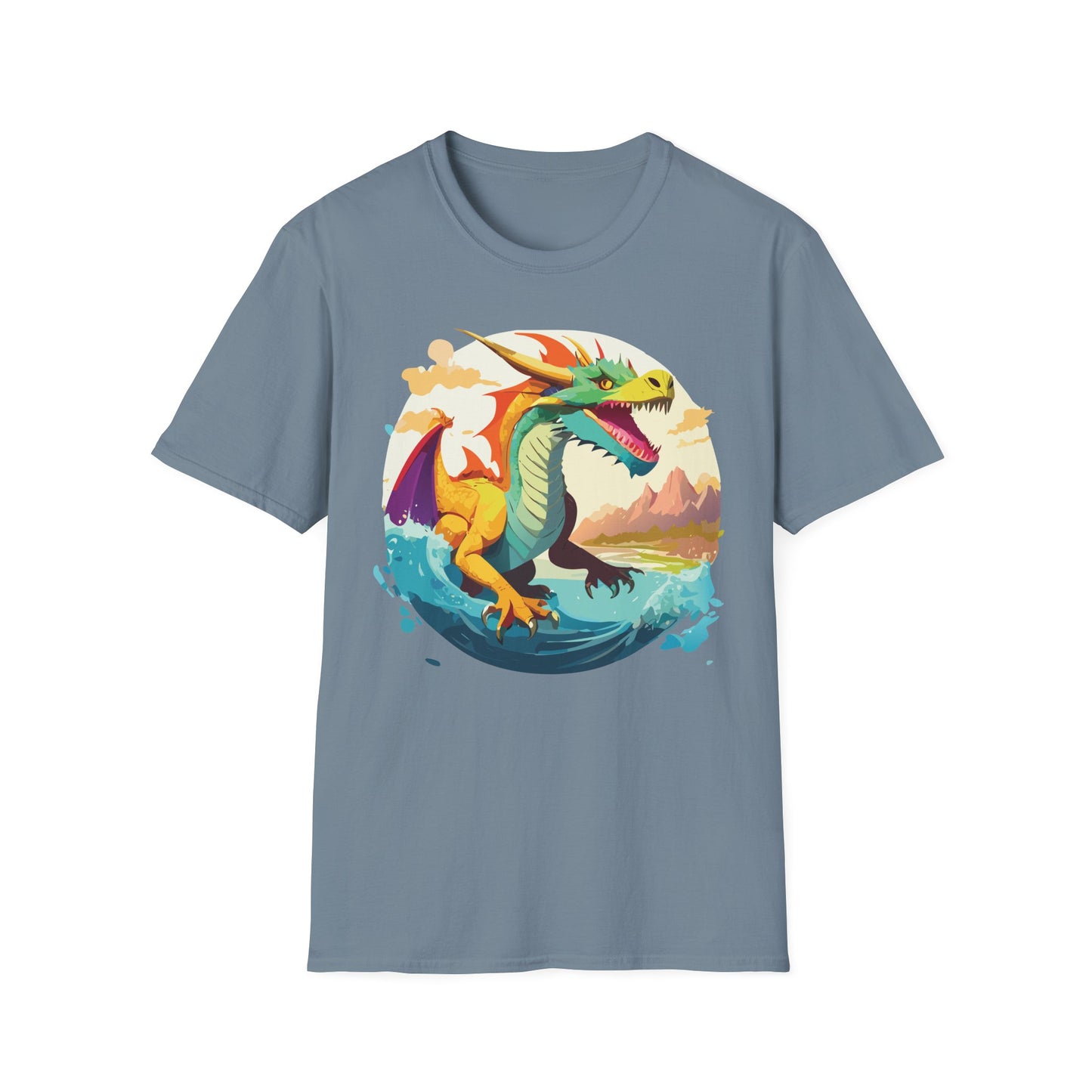Dragon T Shirt Unisex Animal Print Dragon Shirt Gildan Softstyle Cotton Tee 64000