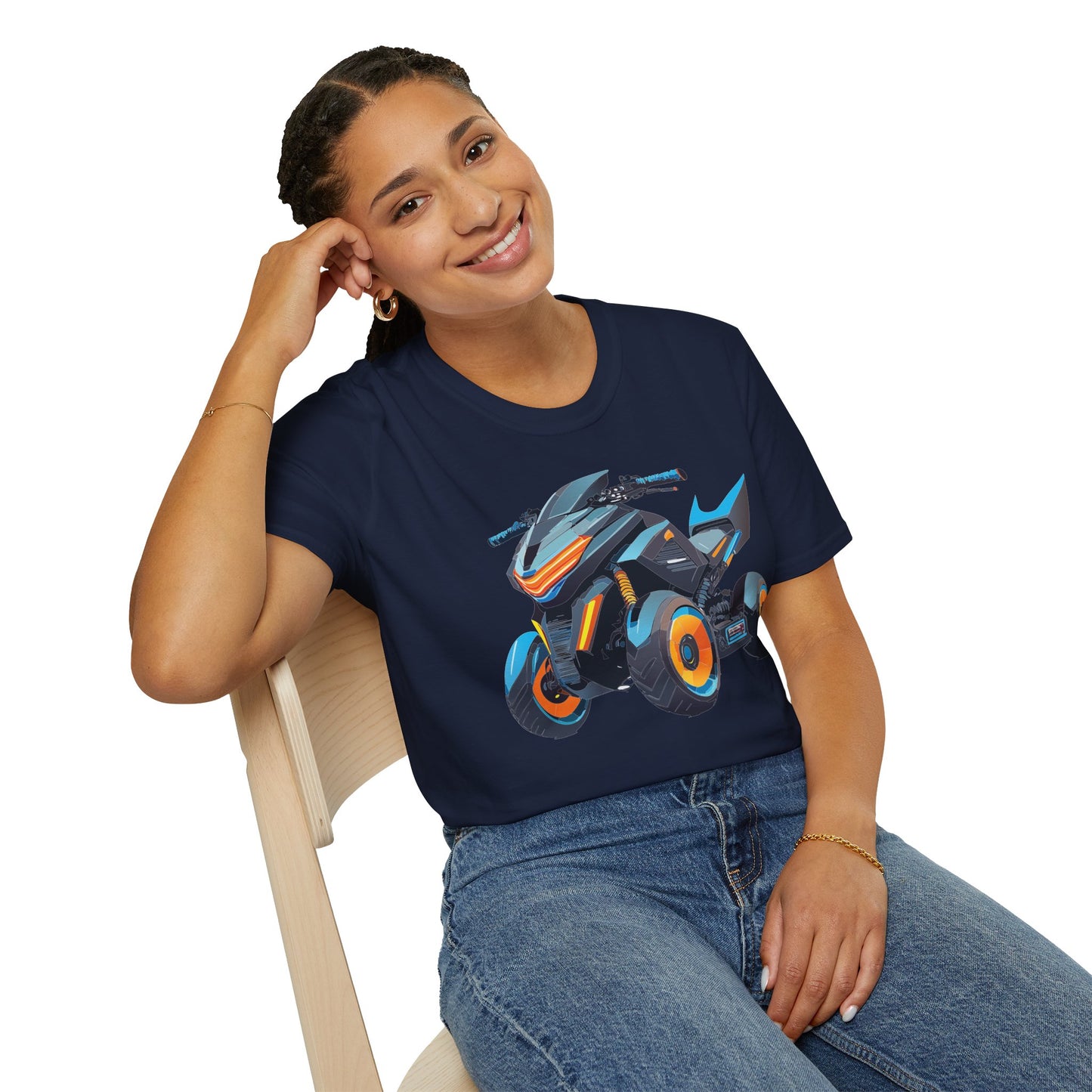 Unisex Motorcycle Art Design T Shirt Softstyle 64000 MTB Graphic Tee For Riders