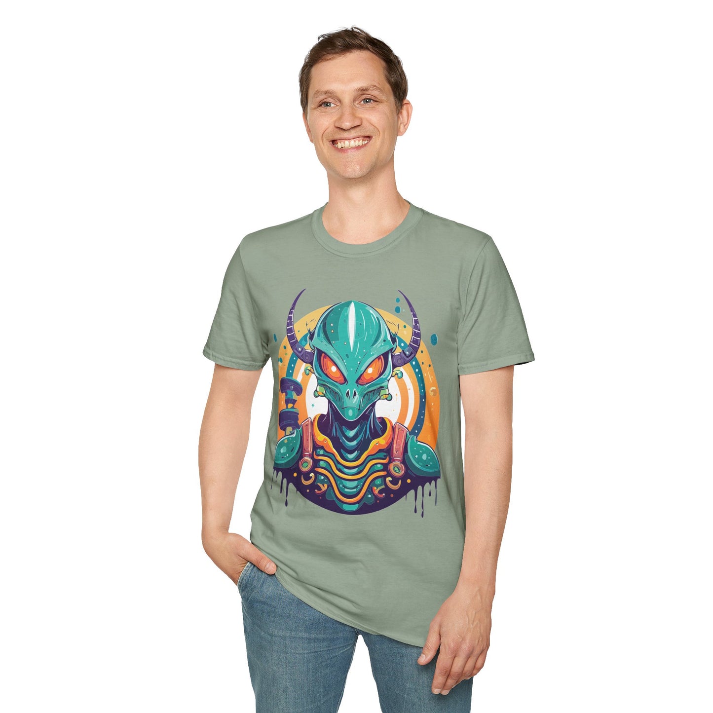 Alien T Shirt Cosmos Shirt Unisex Softstyle Tee 100 Percent Ring Spun Cotton Short Sleeve