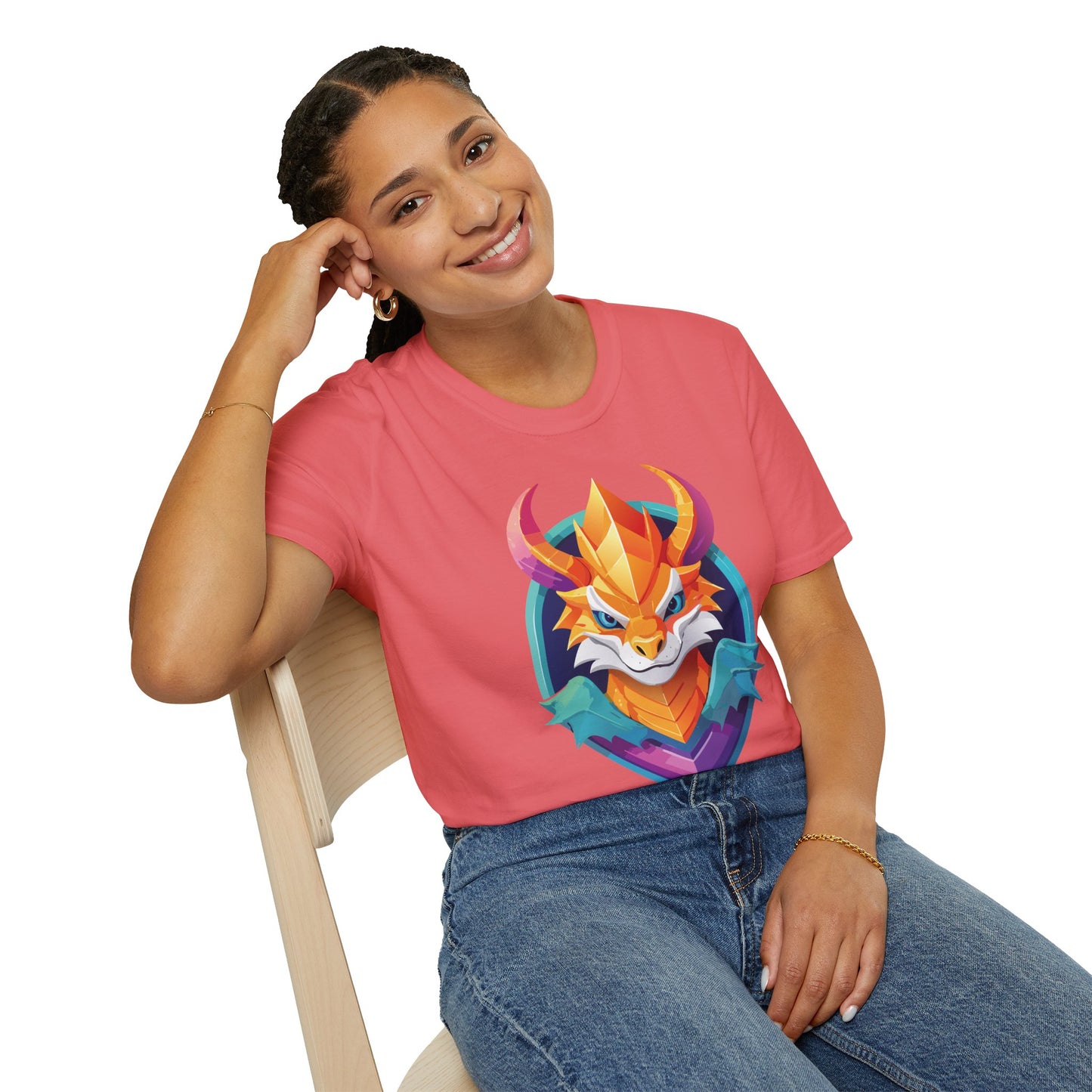 Dragon T Shirt Unisex Gildan Softstyle 64000 Comfortable Cotton Tee With Animal Design