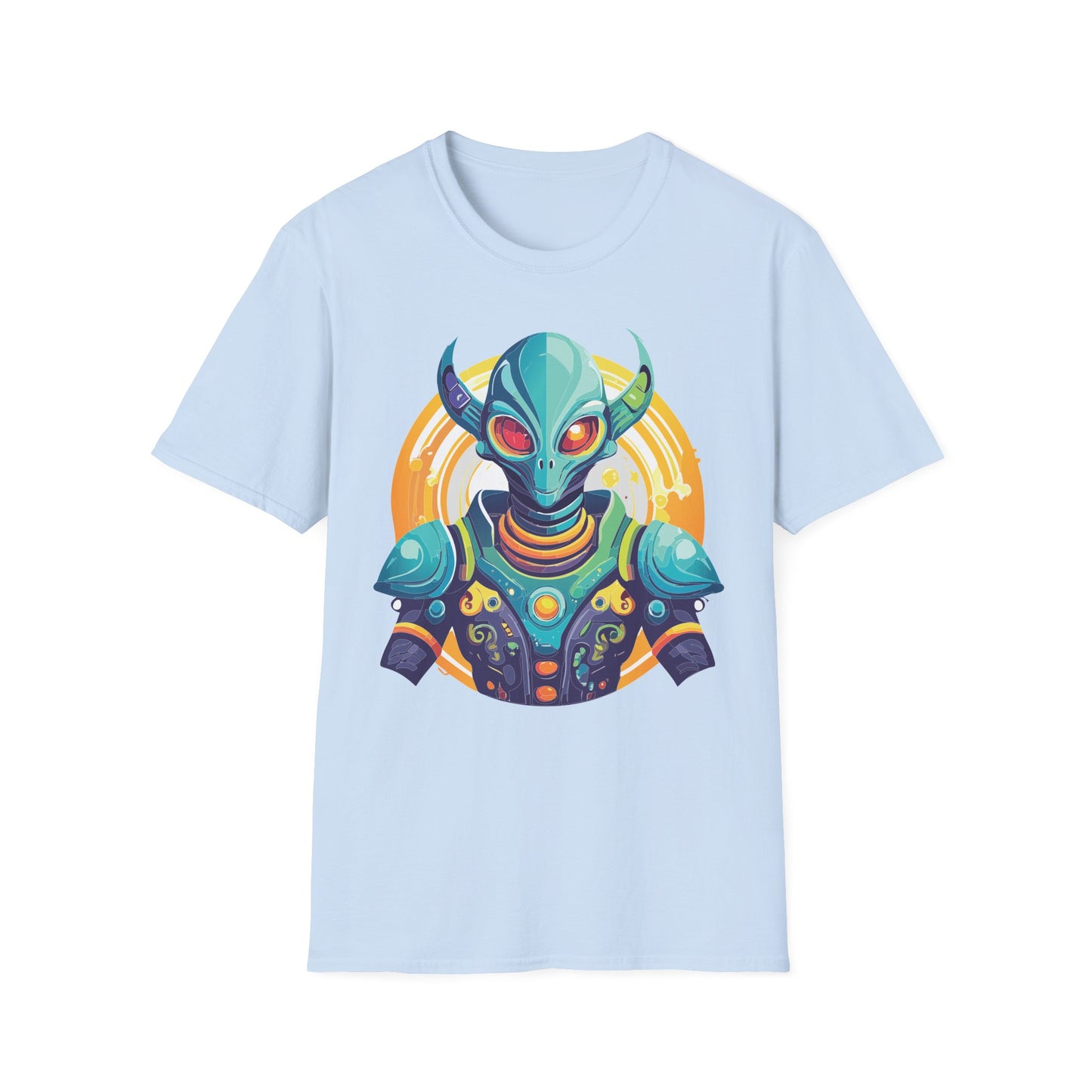 Alien T Shirt Cosmos Design Unisex Softstyle Cotton Tee With Aliens Art Graphic Print