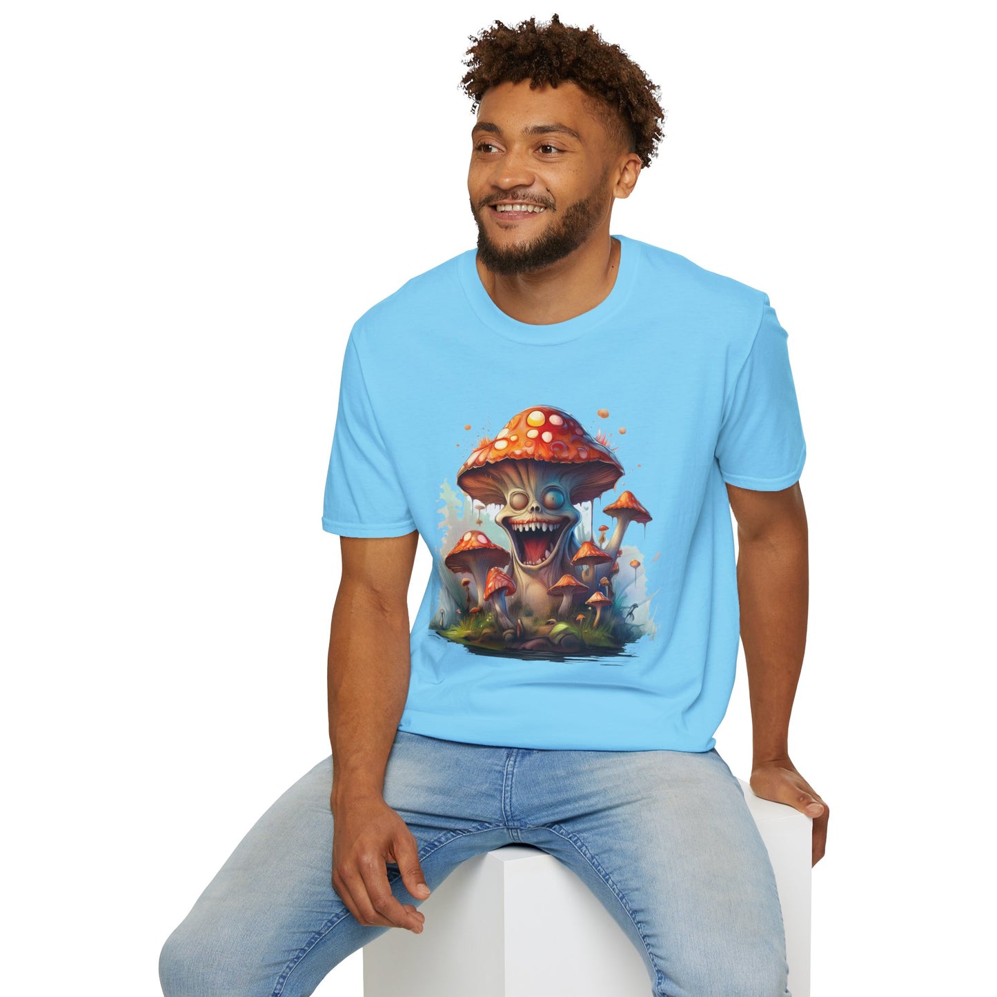 Mashroom Short Sleeve Tee Unisex Funny Mashroom Shirt With Fungus Graphic Gildan Softstyle 64000