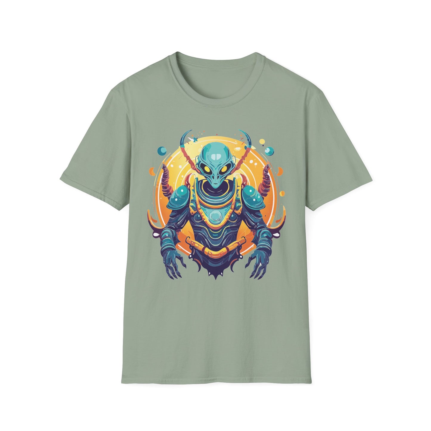 Cosmos Alien T Shirt Unisex Softstyle Short Sleeve Tee With Alien Art Design Artwork
