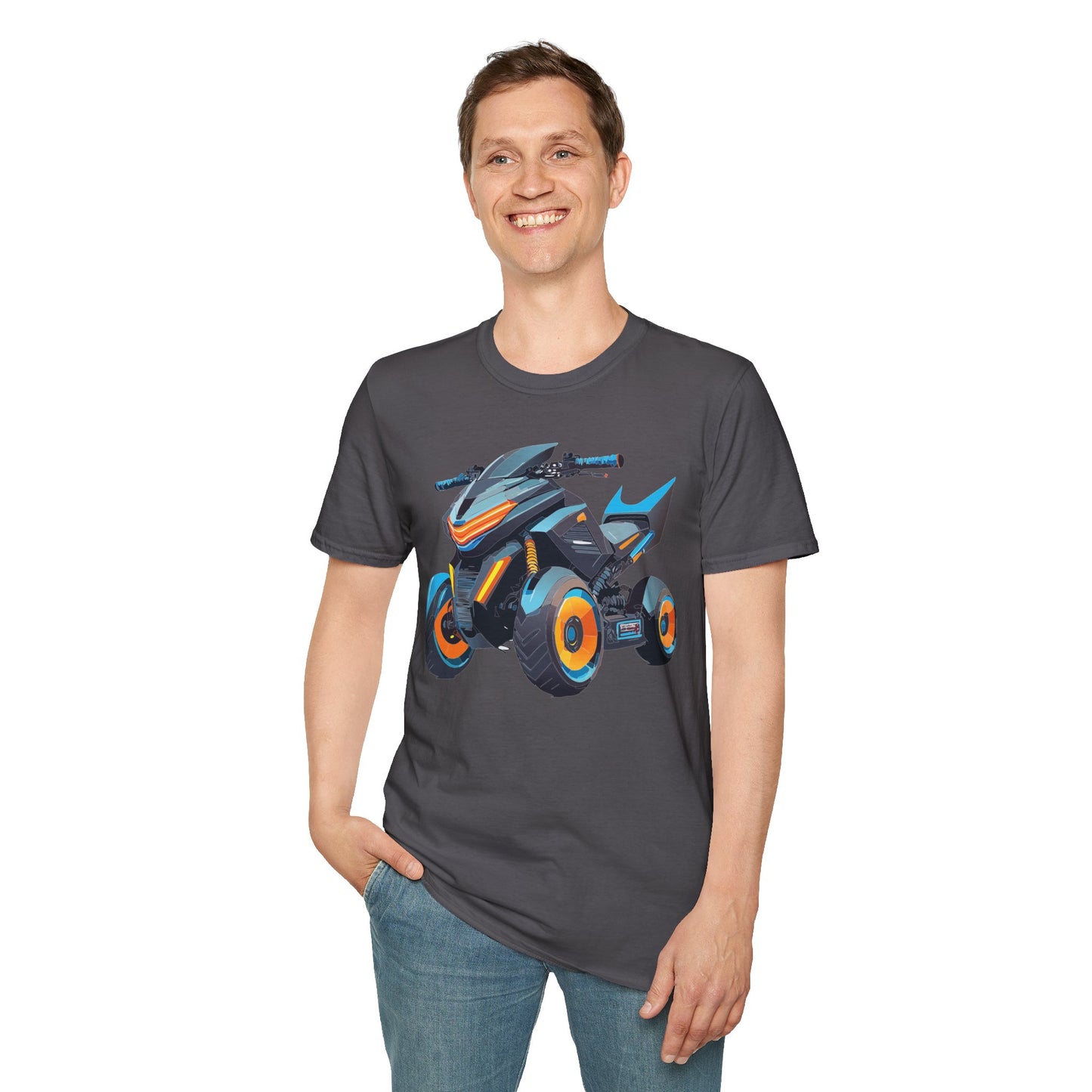 Unisex Motorcycle Art Design T Shirt Softstyle 64000 MTB Graphic Tee For Riders