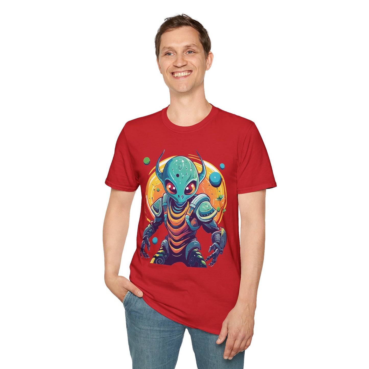 Alien Cosmos Shirt Unisex Softstyle Tee With Alien Art Design Space Theme Graphic Tee
