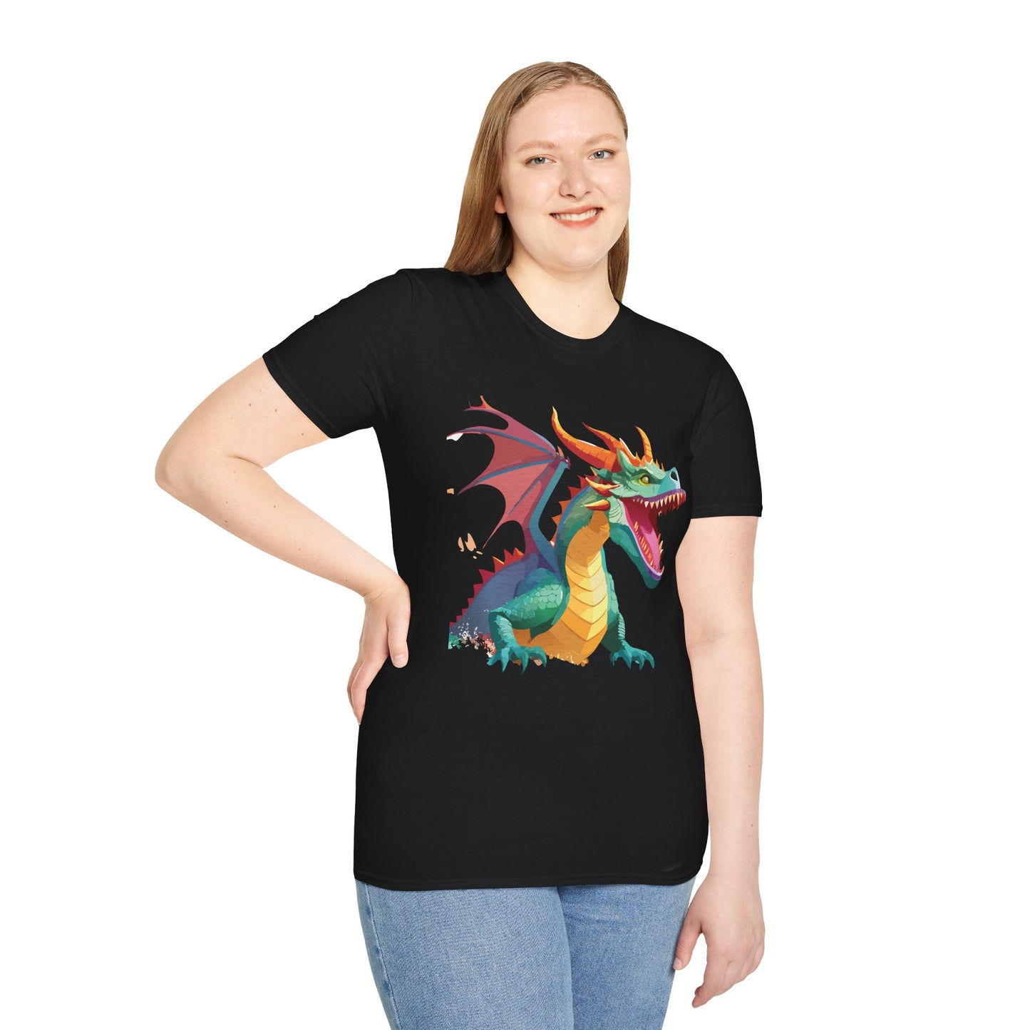 Dragon Graphic T Shirt Unisex Softstyle Cotton Tee Dragon Art Shirt For Men Women