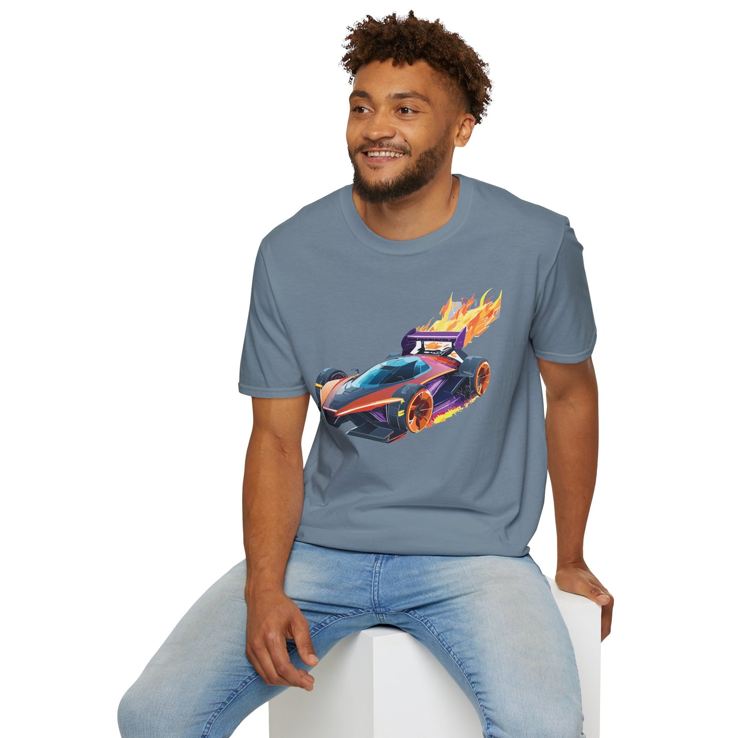 Unisex Car T Shirt Hot Wheels Graphic Tee Car Shirt Gildan Softstyle 64000 Cotton Tee