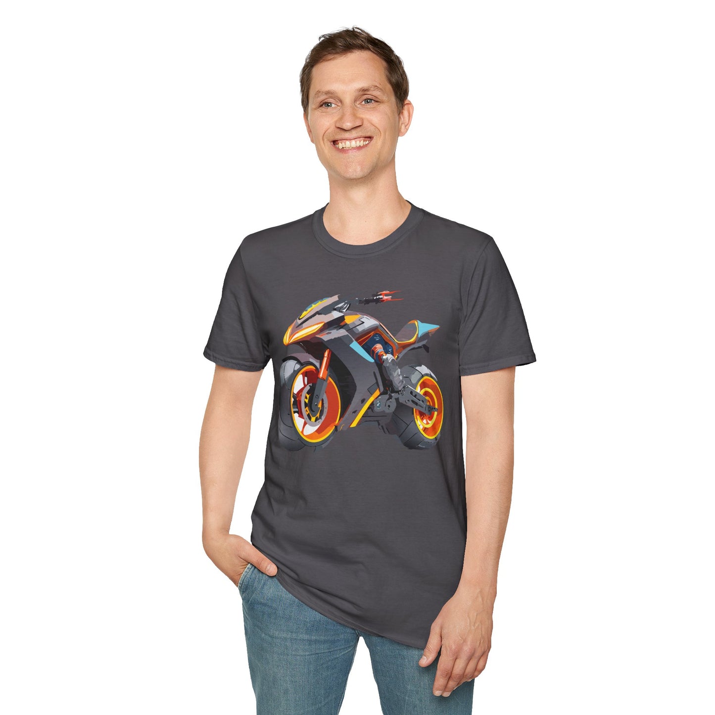 Unisex Bike T Shirt With Motorcycle Graphic MTB Tee Cotton Softstyle Comfort For Riders