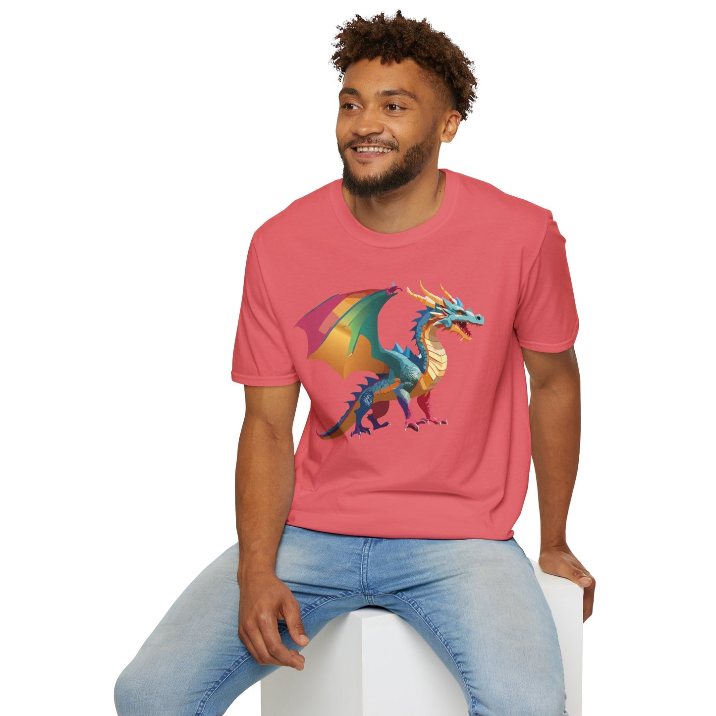 Dragon T Shirt Unisex Dragon Shirt Animal Design Tee Softstyle 100 Percent Ring Spun Cotton