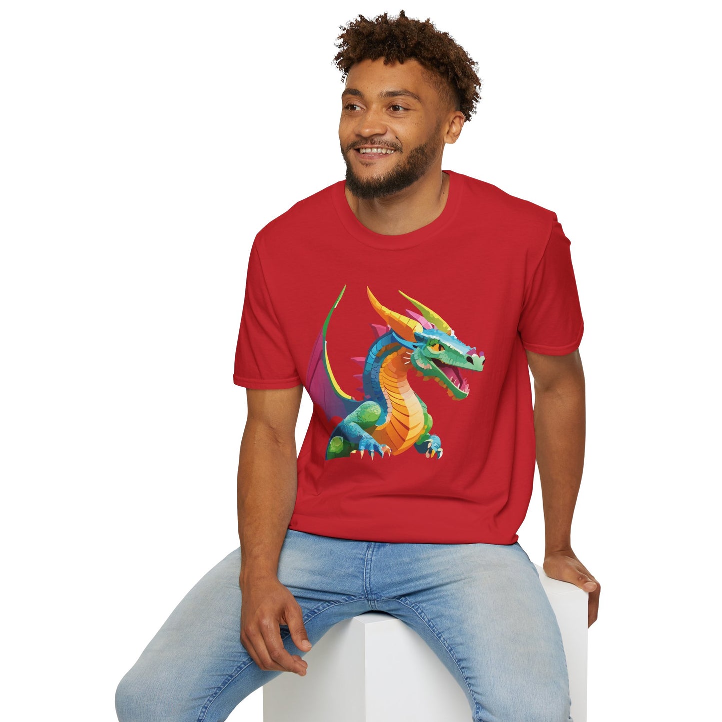 Unisex Dragon Graphic Tee Softstyle Short Sleeve T Shirt Made From Ring Spun Cotton