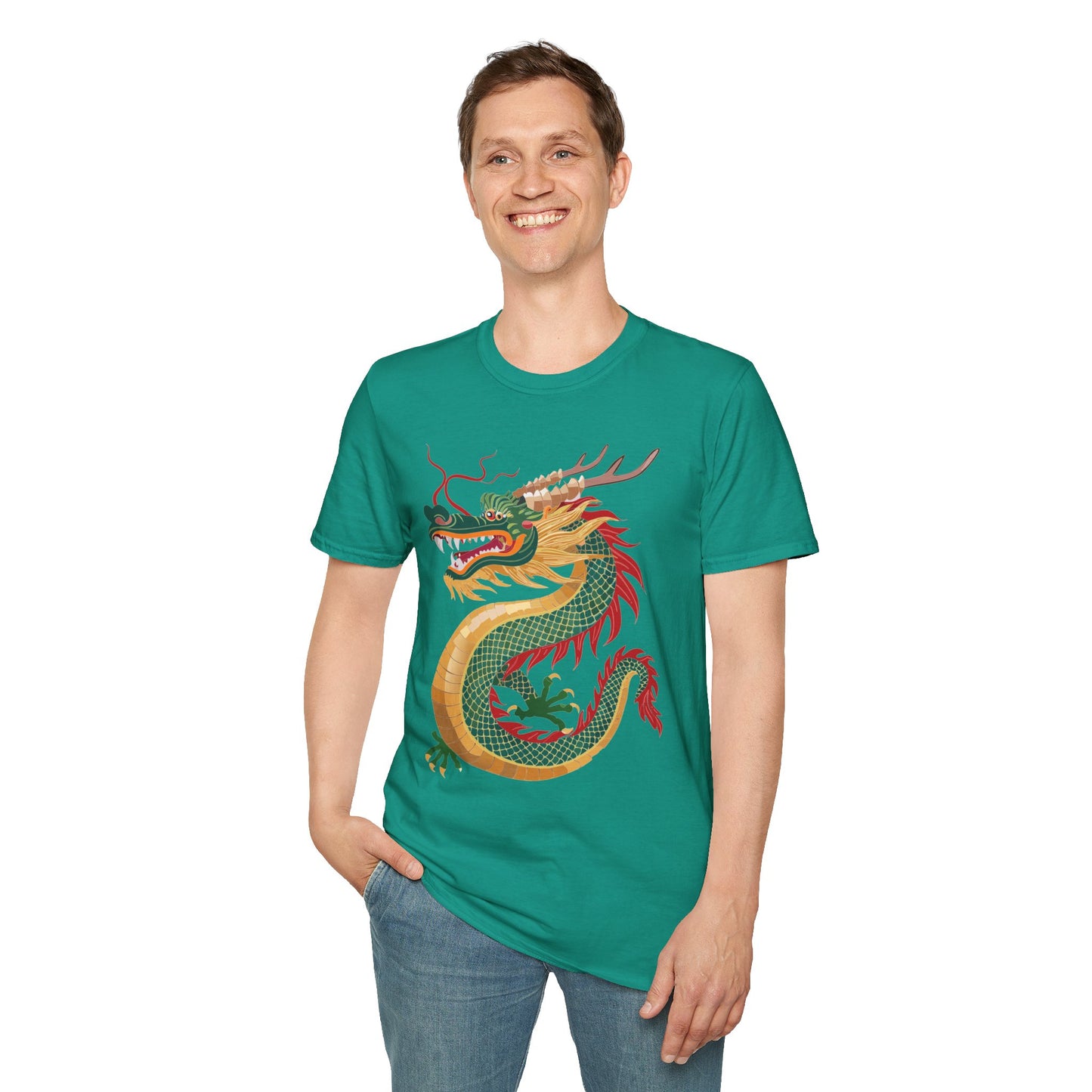 Dragon T Shirt Unisex Dragon Shirt With Animal Art Design Gildan Softstyle 64000 Tee