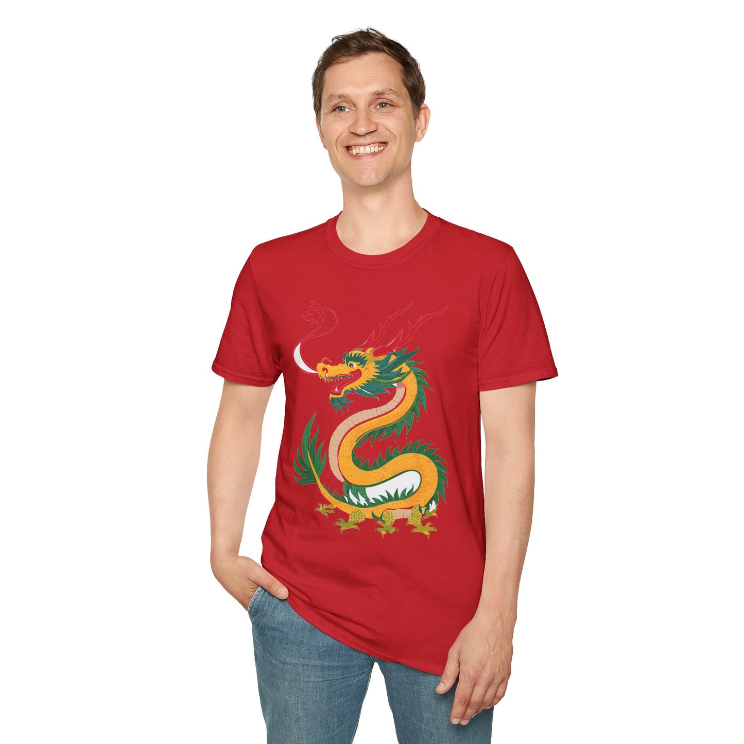 Dragon T Shirt Unisex Dragon Shirt Animal Shirt Gildan Softstyle 64000 100 Percent Cotton Tee