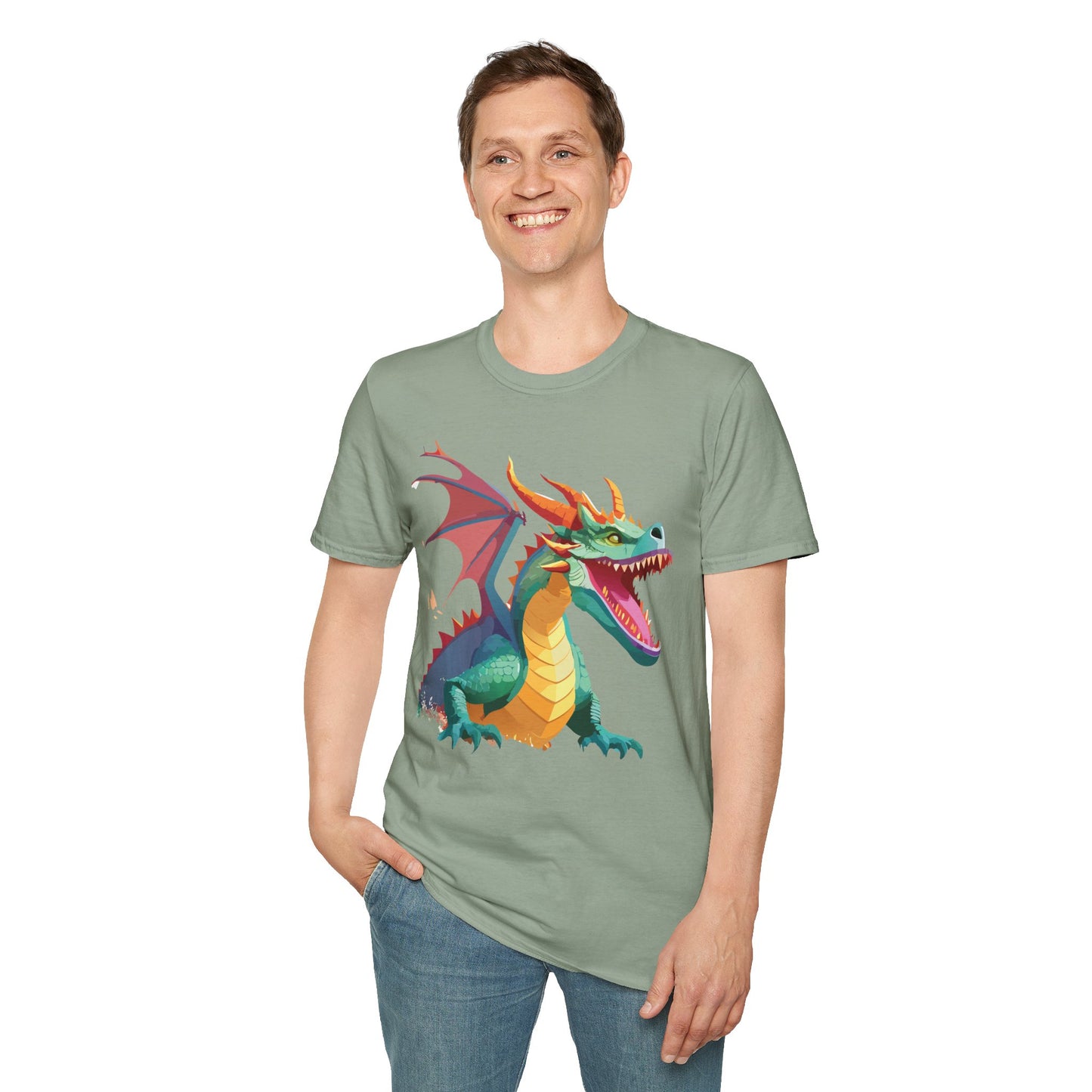 Dragon Graphic T Shirt Unisex Softstyle Cotton Tee Dragon Art Shirt For Men Women