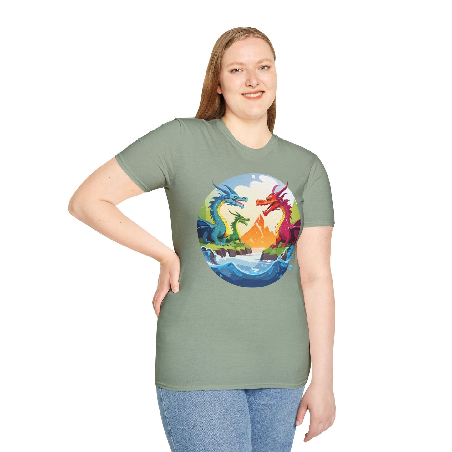 Dragon T Shirt Unisex Dragon Tee 100 Percent Ring Spun Cotton Softstyle Comfort Fit