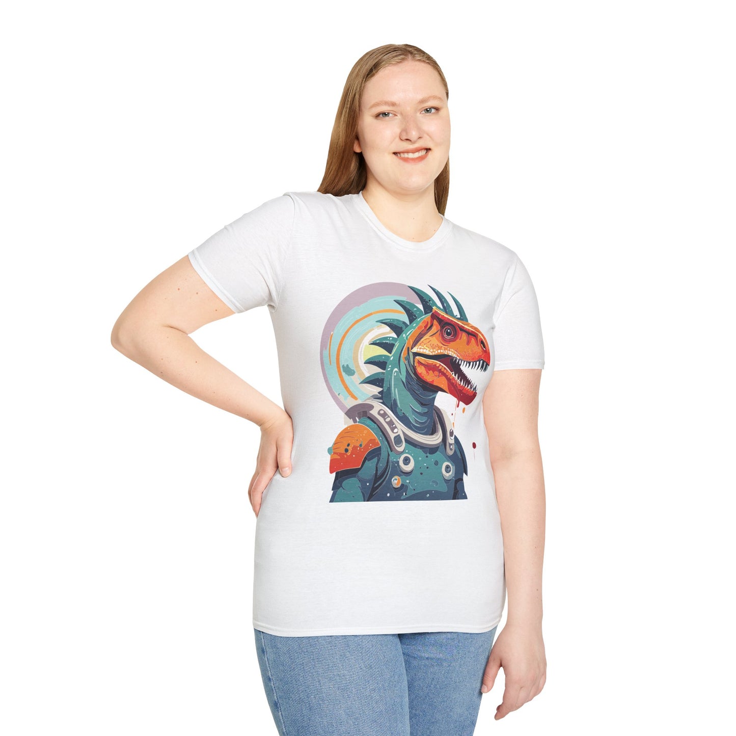 Unisex Gildan Softstyle 64000 Alien T Shirt With Cosmos Space Alien Art Graphic Tee