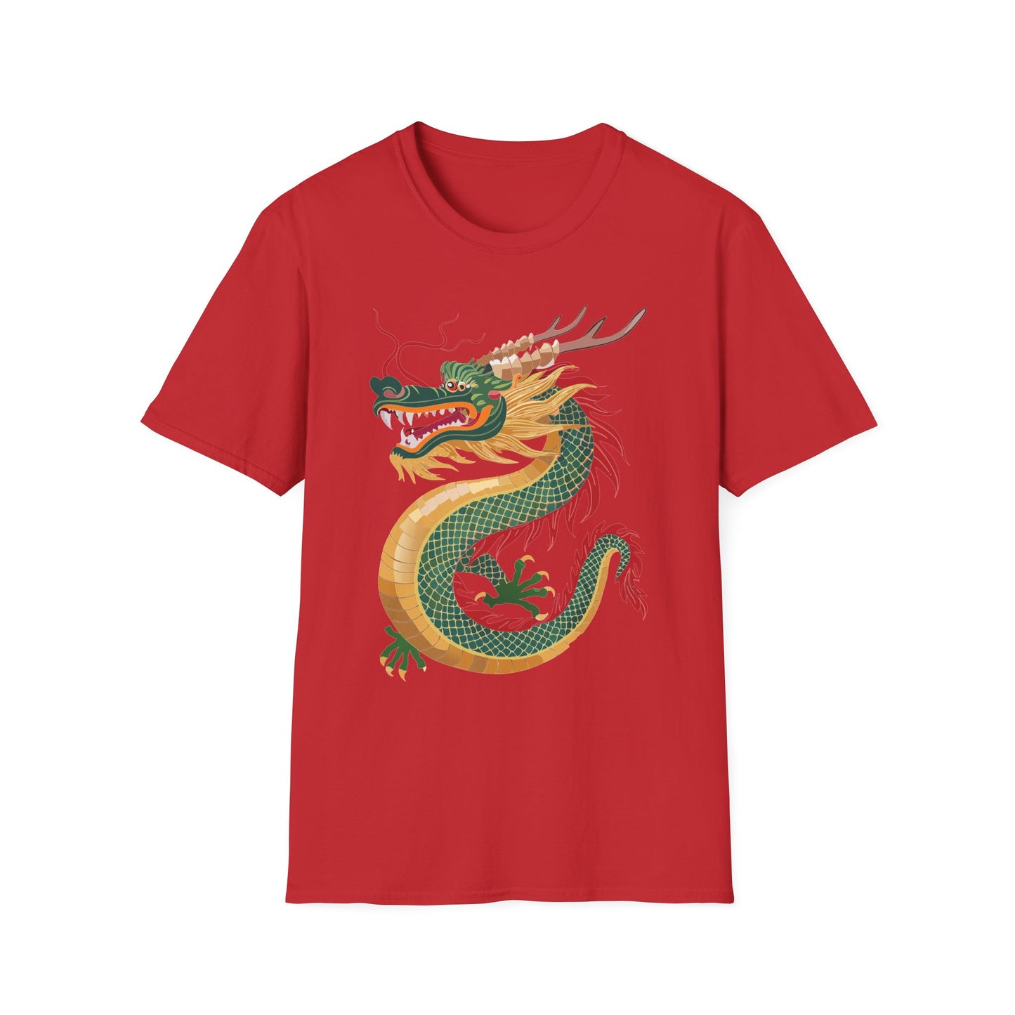 Dragon T Shirt Unisex Dragon Shirt With Animal Art Design Gildan Softstyle 64000 Tee