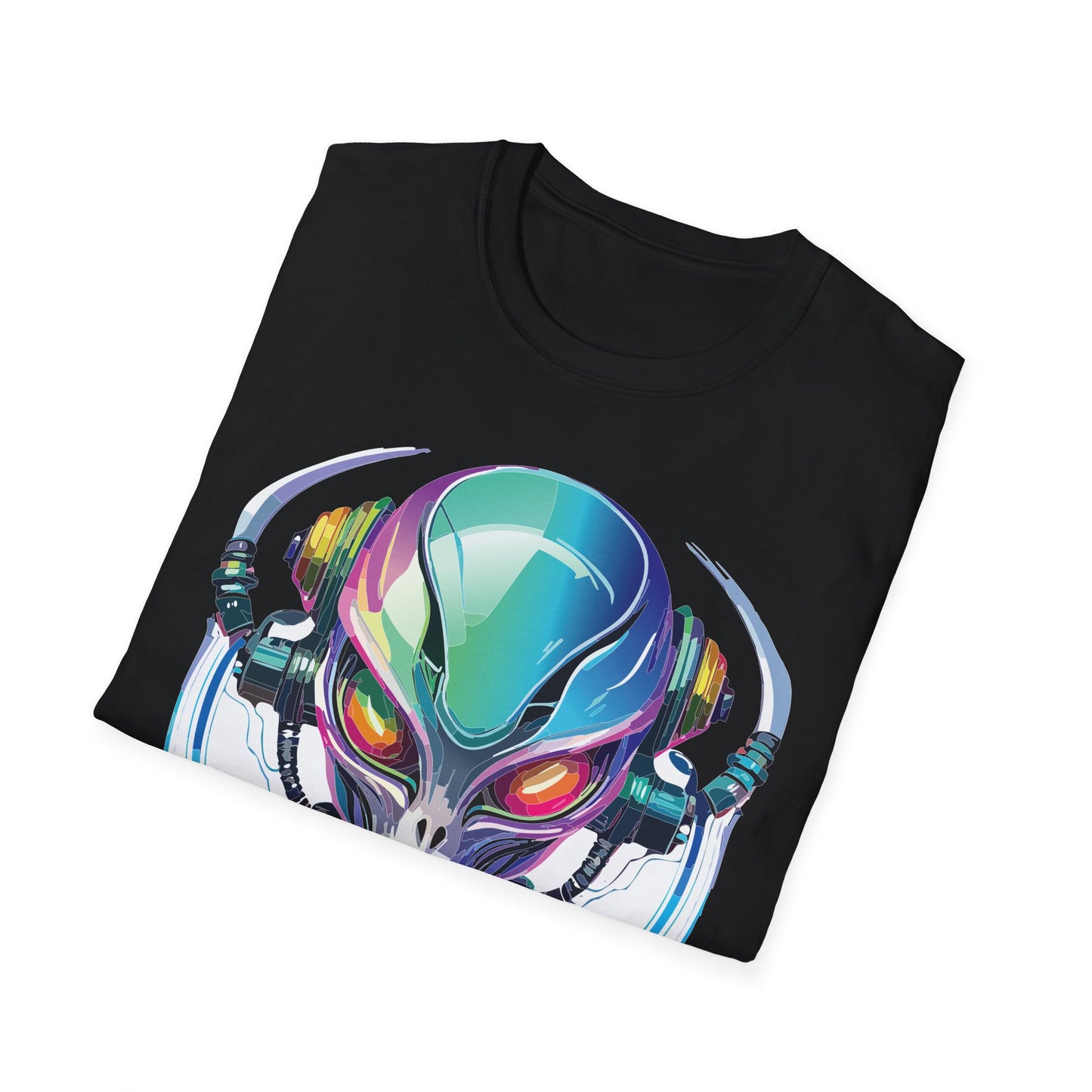 Alien Cosmos T Shirt Unisex Softstyle 64000 Tee With Alien Space Design 100 Percent Ringspun Cotton