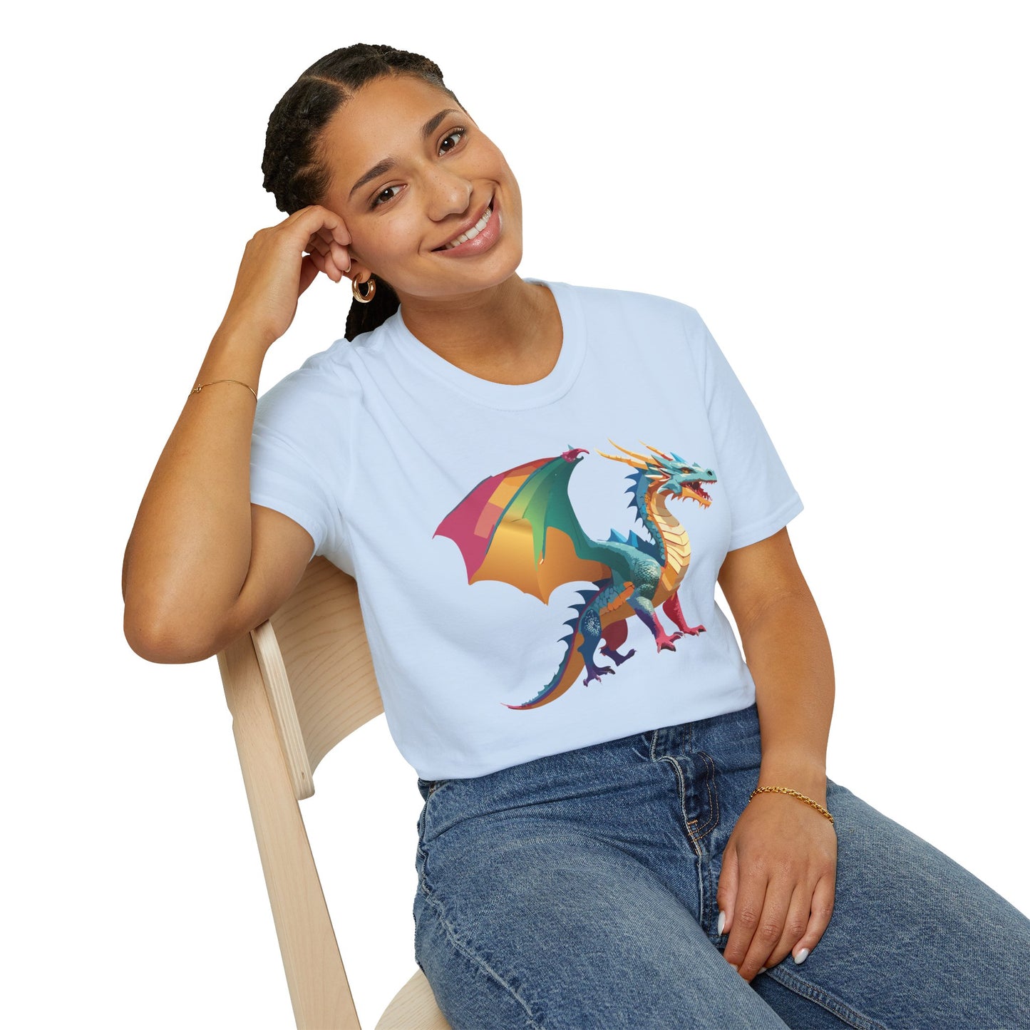 Dragon T Shirt Unisex Dragon Shirt Animal Design Tee Softstyle 100 Percent Ring Spun Cotton