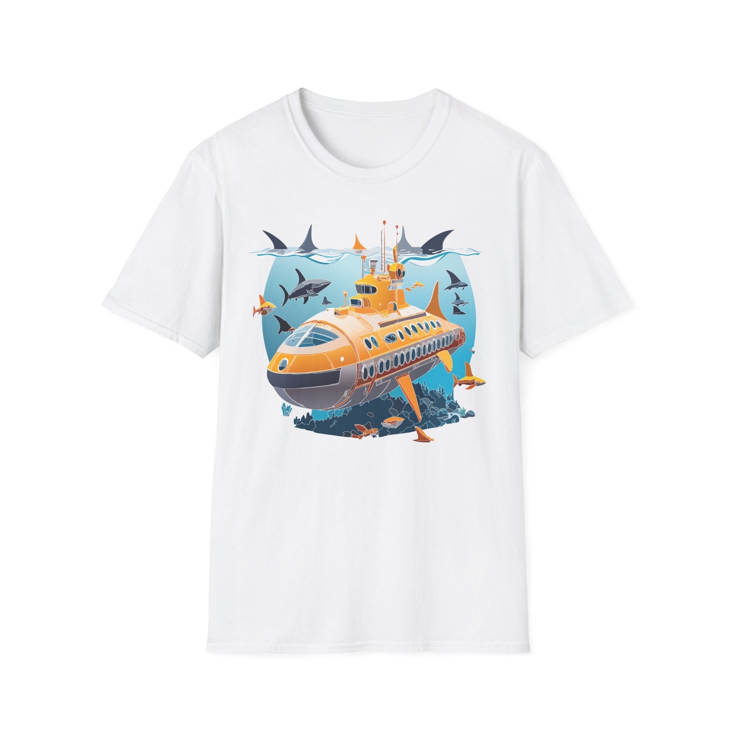 Ocean Tee Shirt, Ocean Shirt, Shirt with Ocean, U boat Tees, Shirt with U-Boat