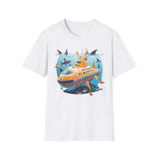 Ocean Tee Shirt, Ocean Shirt, Shirt with Ocean, U boat Tees, Shirt with U-Boat