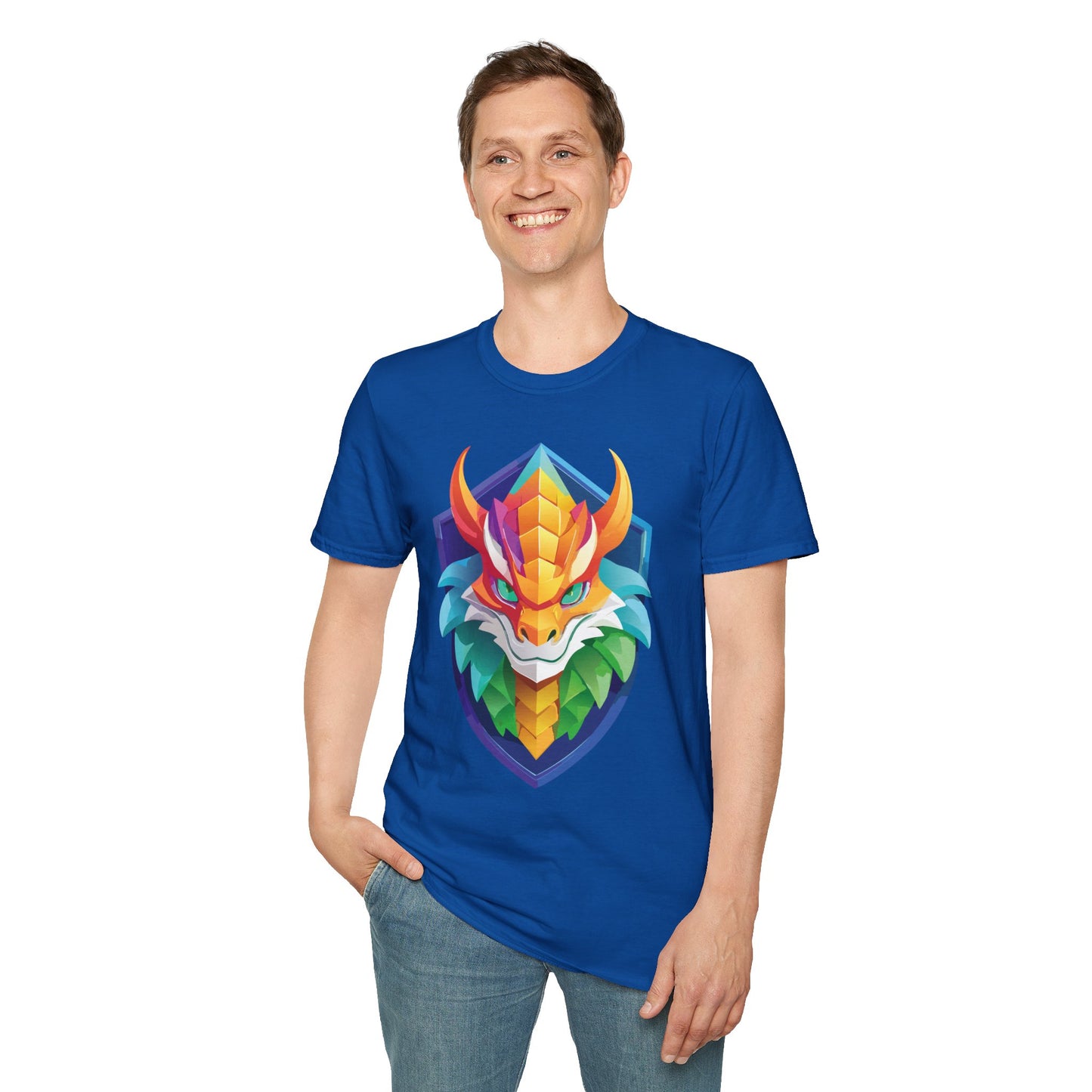 Unisex Dragon T Shirt Softstyle 64000 100 Percent Ring Spun Cotton Comfortable Tee