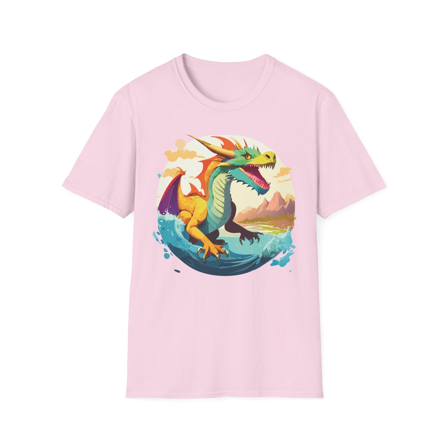 Dragon T Shirt Unisex Animal Print Dragon Shirt Gildan Softstyle Cotton Tee 64000