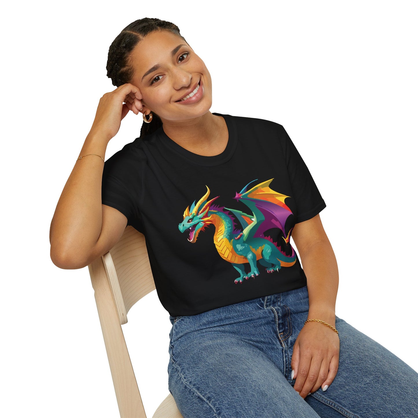 Dragon T Shirt Unisex Short Sleeve Art Design Gildan Softstyle Cotton Tee For Animal Lovers