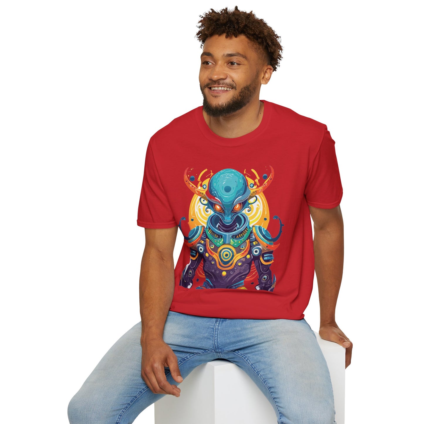 Alien T Shirt Cosmos Shirt Unisex Short Sleeve Tee With Alien Art Design Ring Spun Cotton