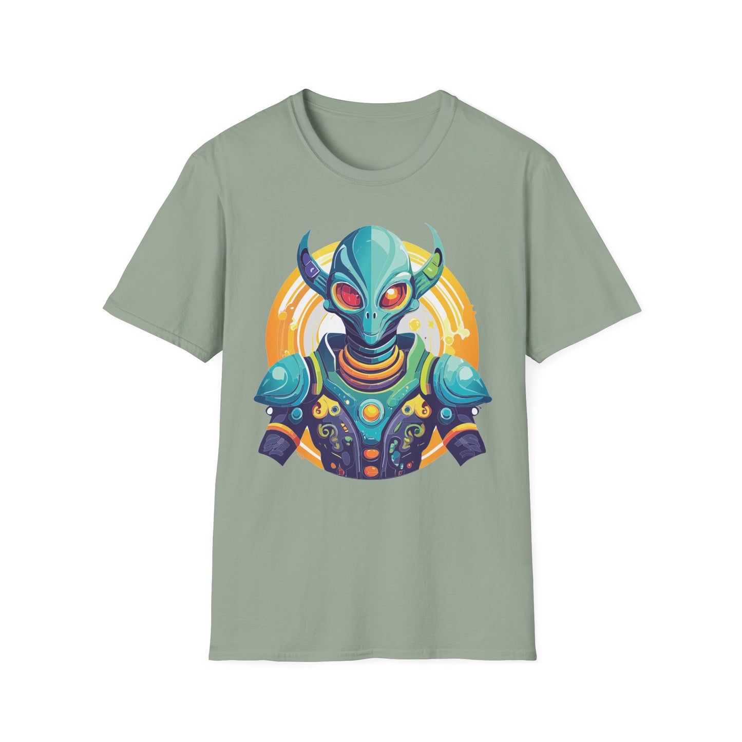 Alien T Shirt Cosmos Design Unisex Softstyle Cotton Tee With Aliens Art Graphic Print