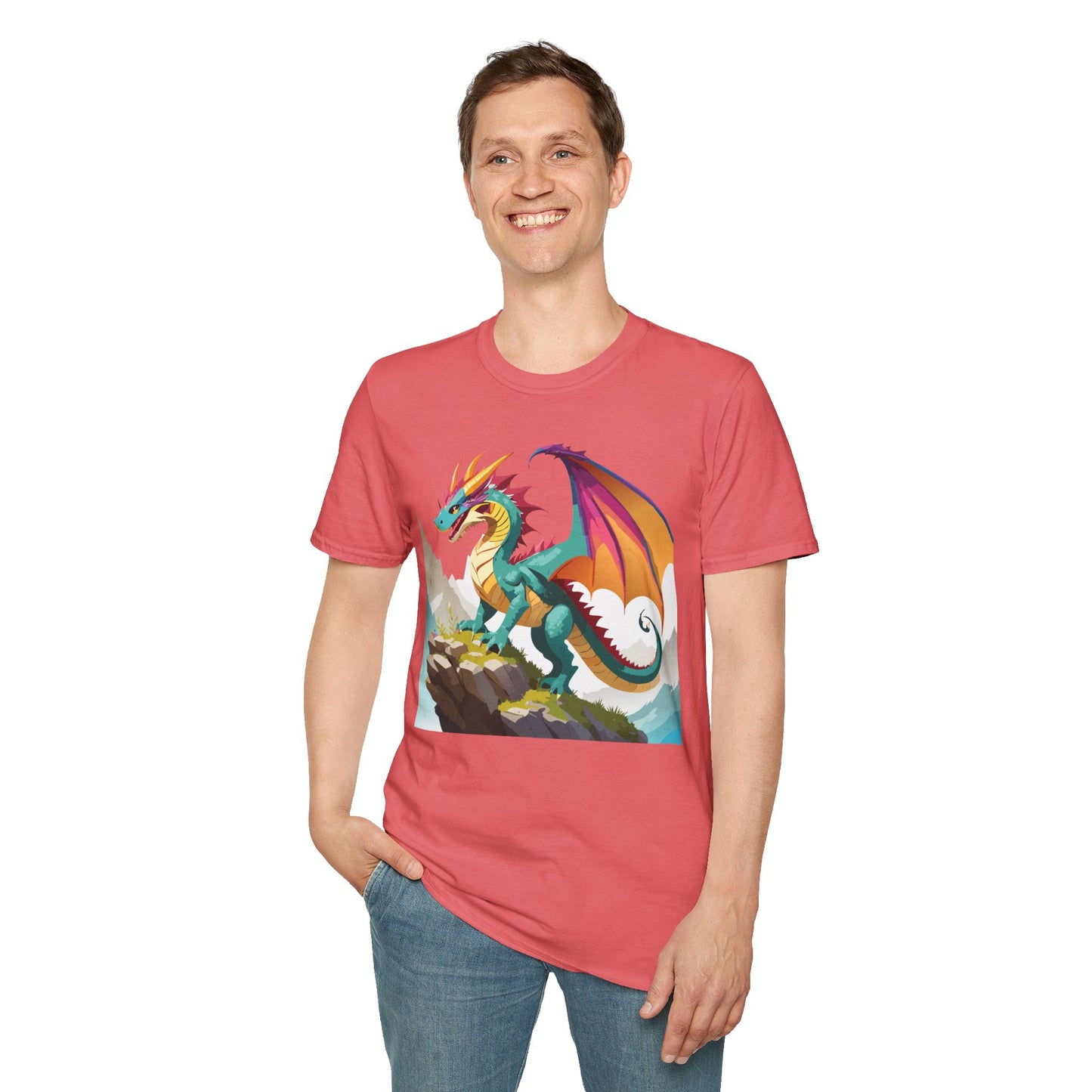 Dragon T Shirt Unisex Dragon Shirt With Animal Art Design Softstyle Cotton Tee Shirt