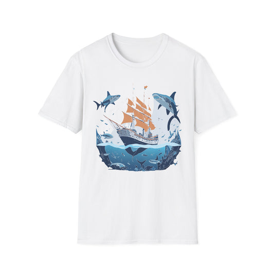 Ocean Tee Shirt, Ocean Shirt, Shirt with Ocean, U boat Tees, Shirt with U-Boat