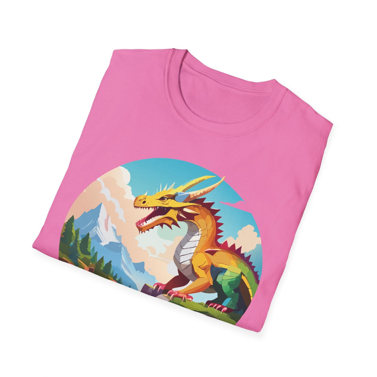 Dragon T Shirt Unisex Softstyle Cotton Tee With Colorful Animal Art Design For Everyday Wear