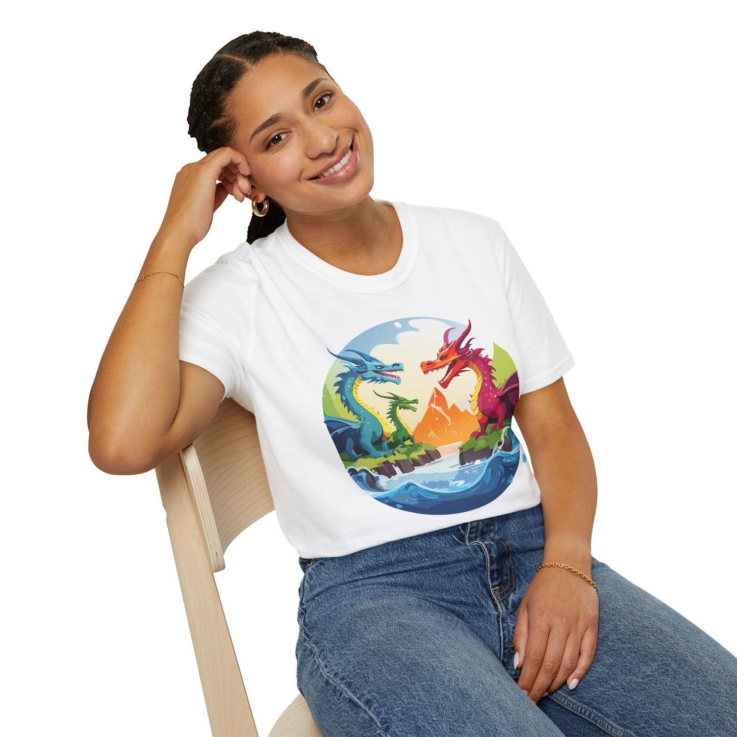 Dragon T Shirt Unisex Dragon Tee 100 Percent Ring Spun Cotton Softstyle Comfort Fit